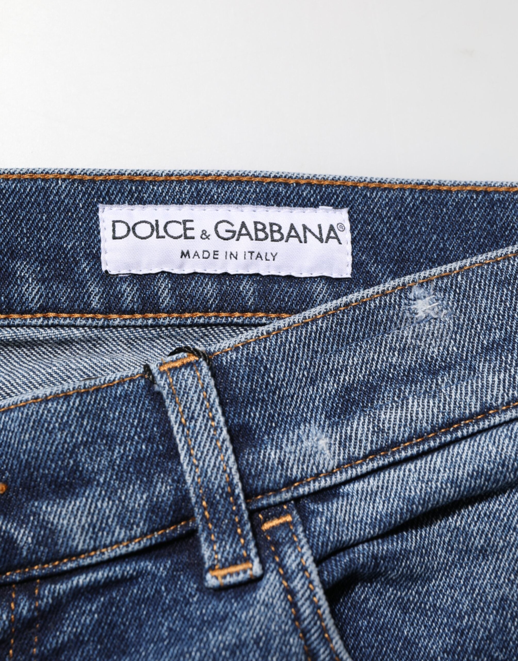 Blue Cotton Logo Plaque Skinny Men Denim Jeans - ventzia