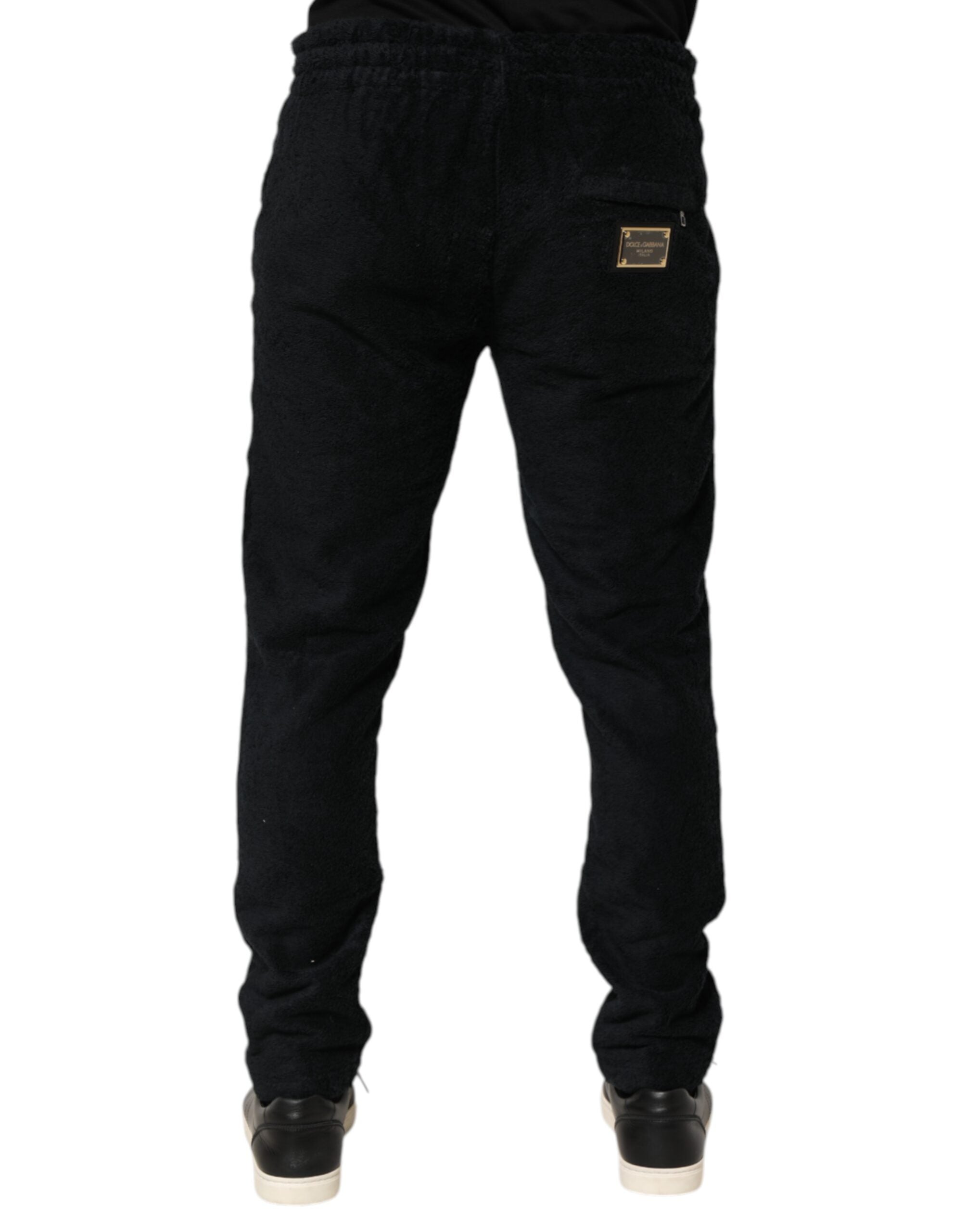Black Cotton Logo Men Jogger Sweatpants Pants - ventzia