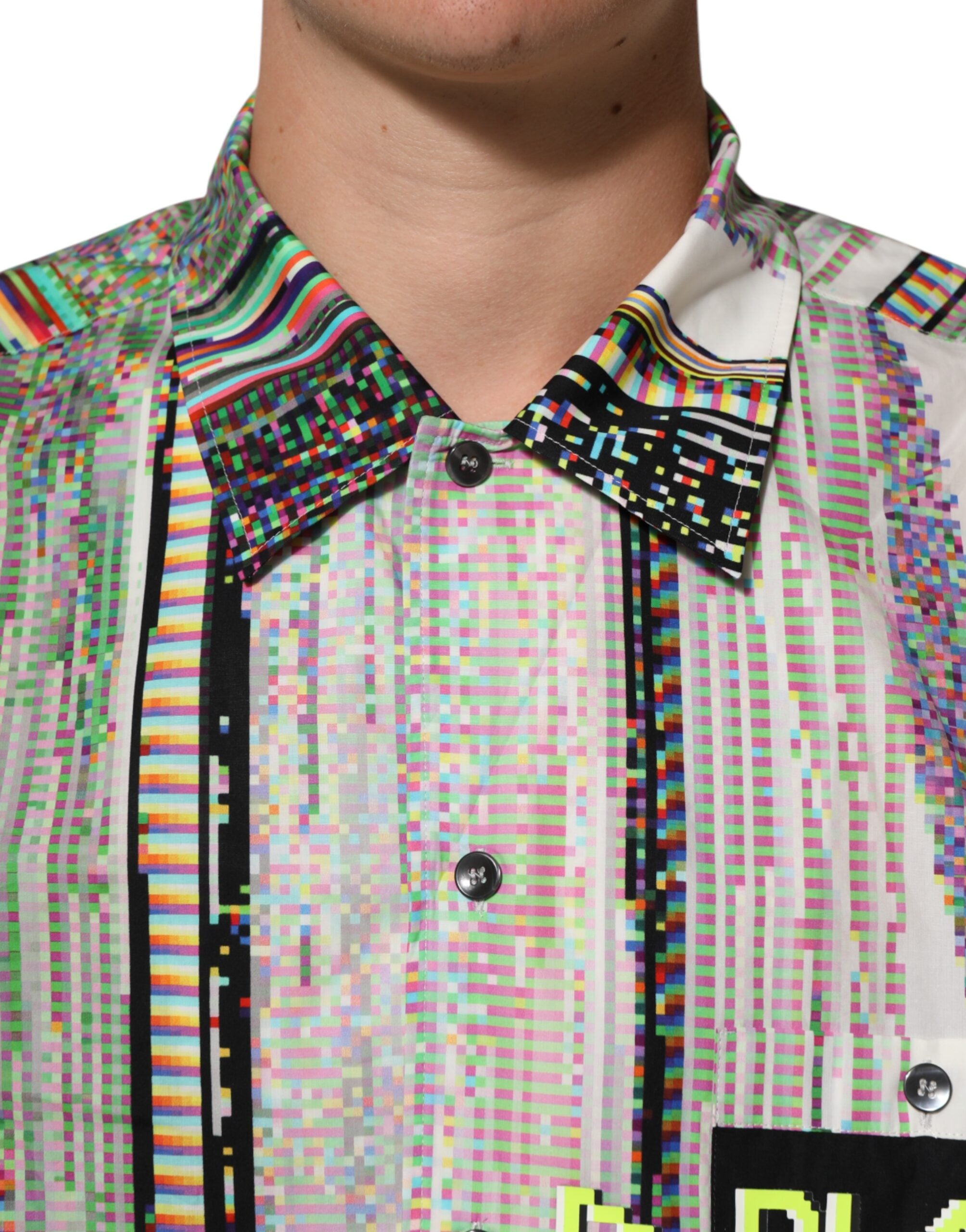 Multicolor Graphic Collared Casual Shirt - ventzia