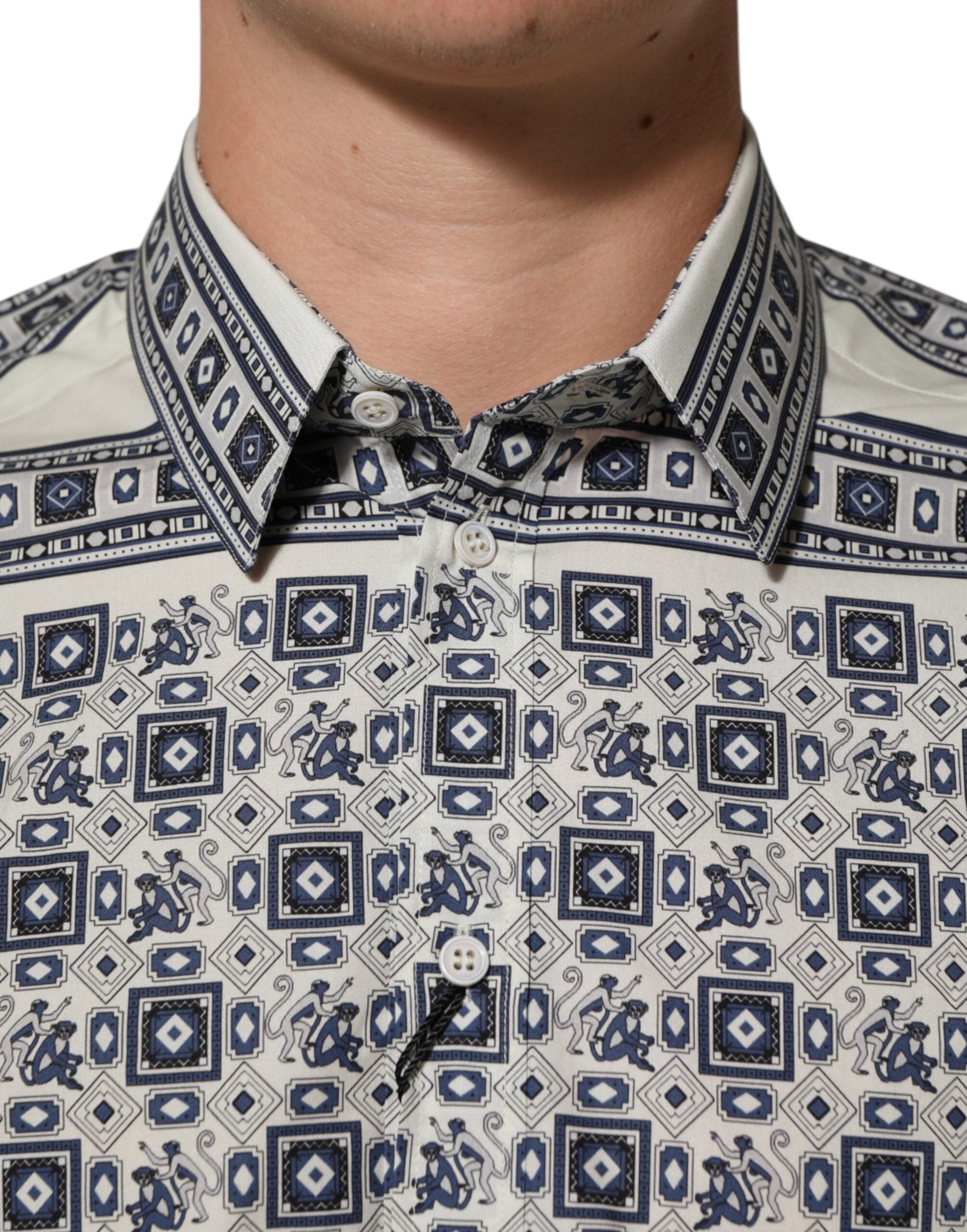 Multicolor Monkey Tie Print GOLD Dress Shirt - ventzia