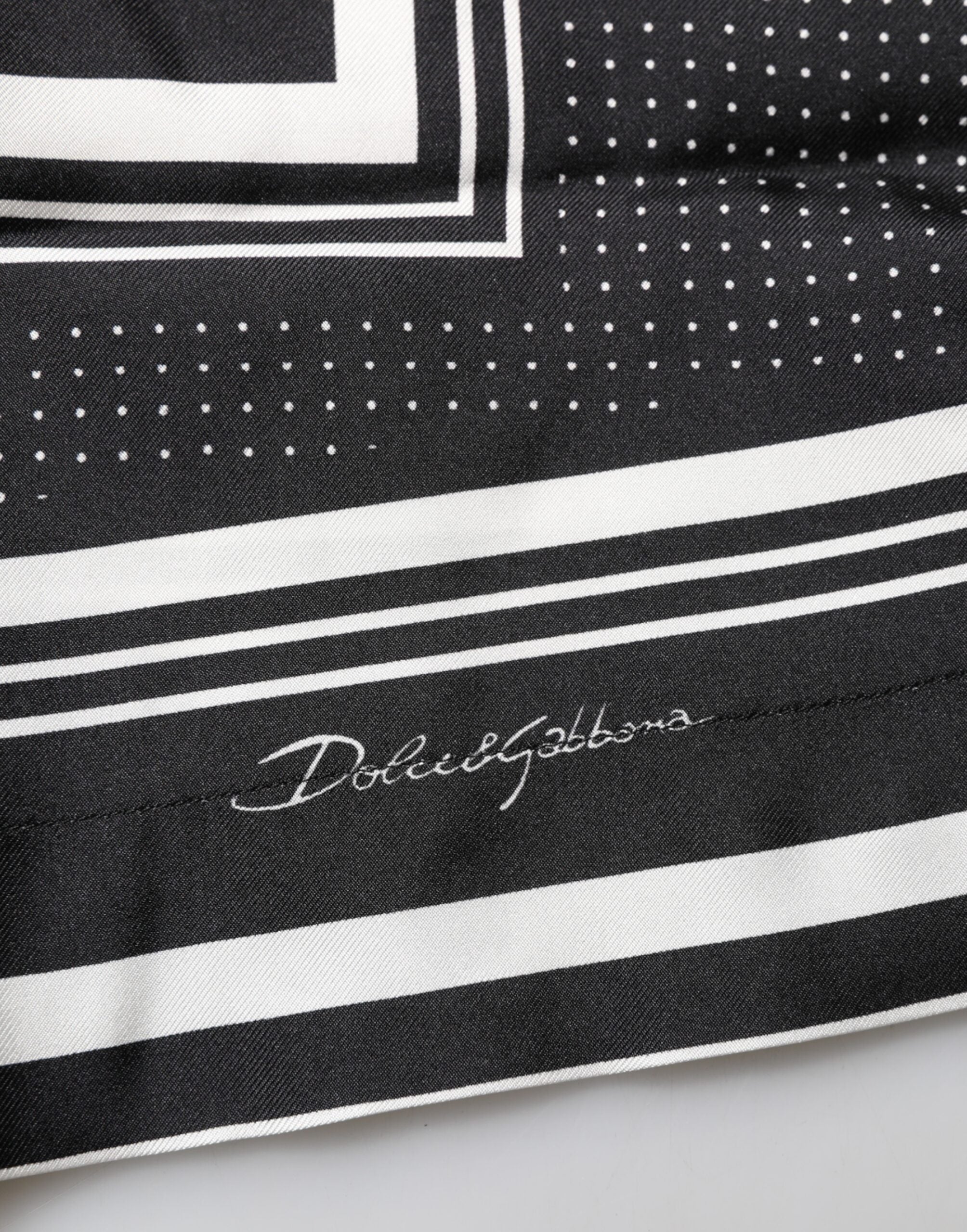 Black White StripeDot Print Casual Polo Shirt - ventzia