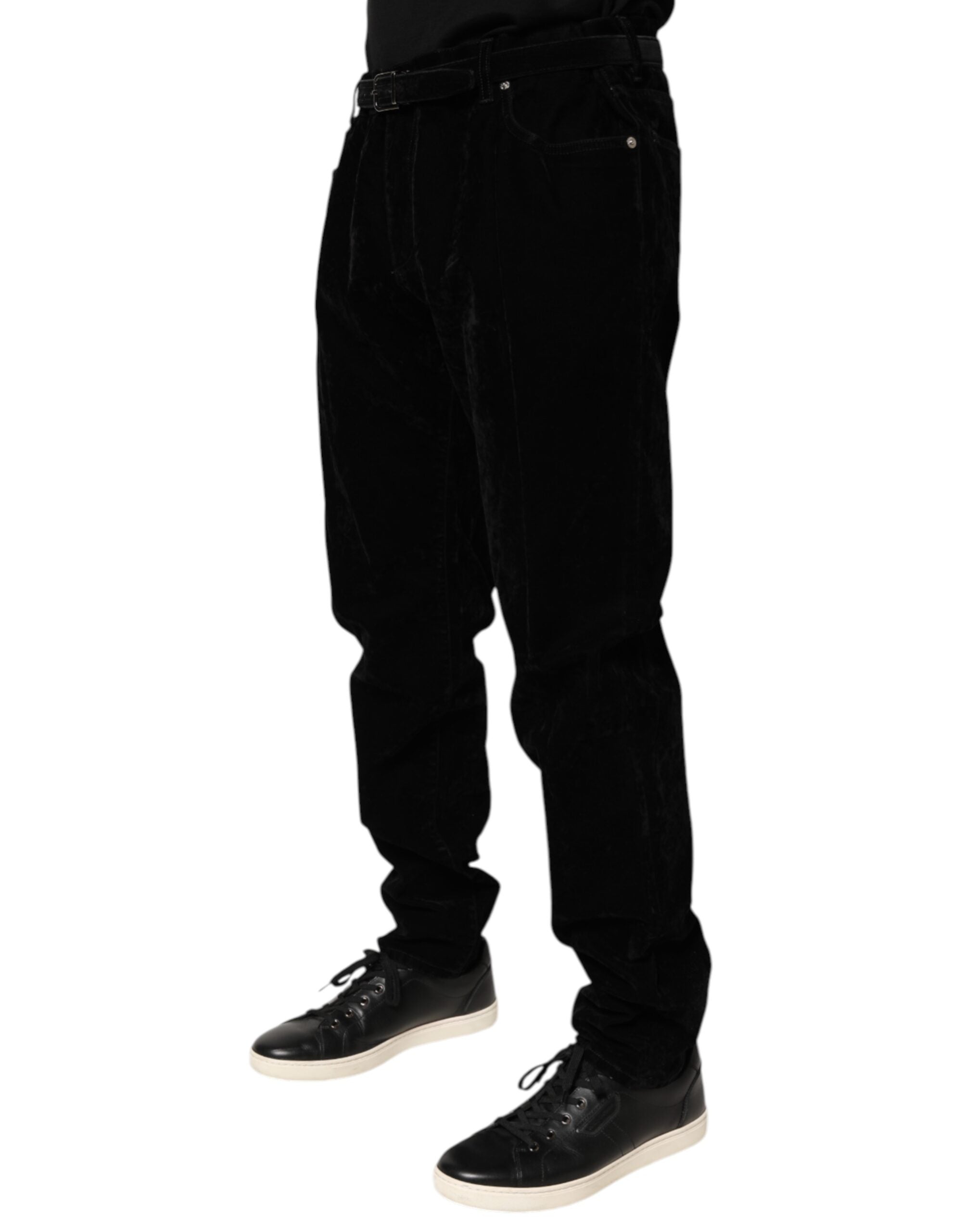 Black Cotton Slim Fit Denim Trouser Jeans - ventzia