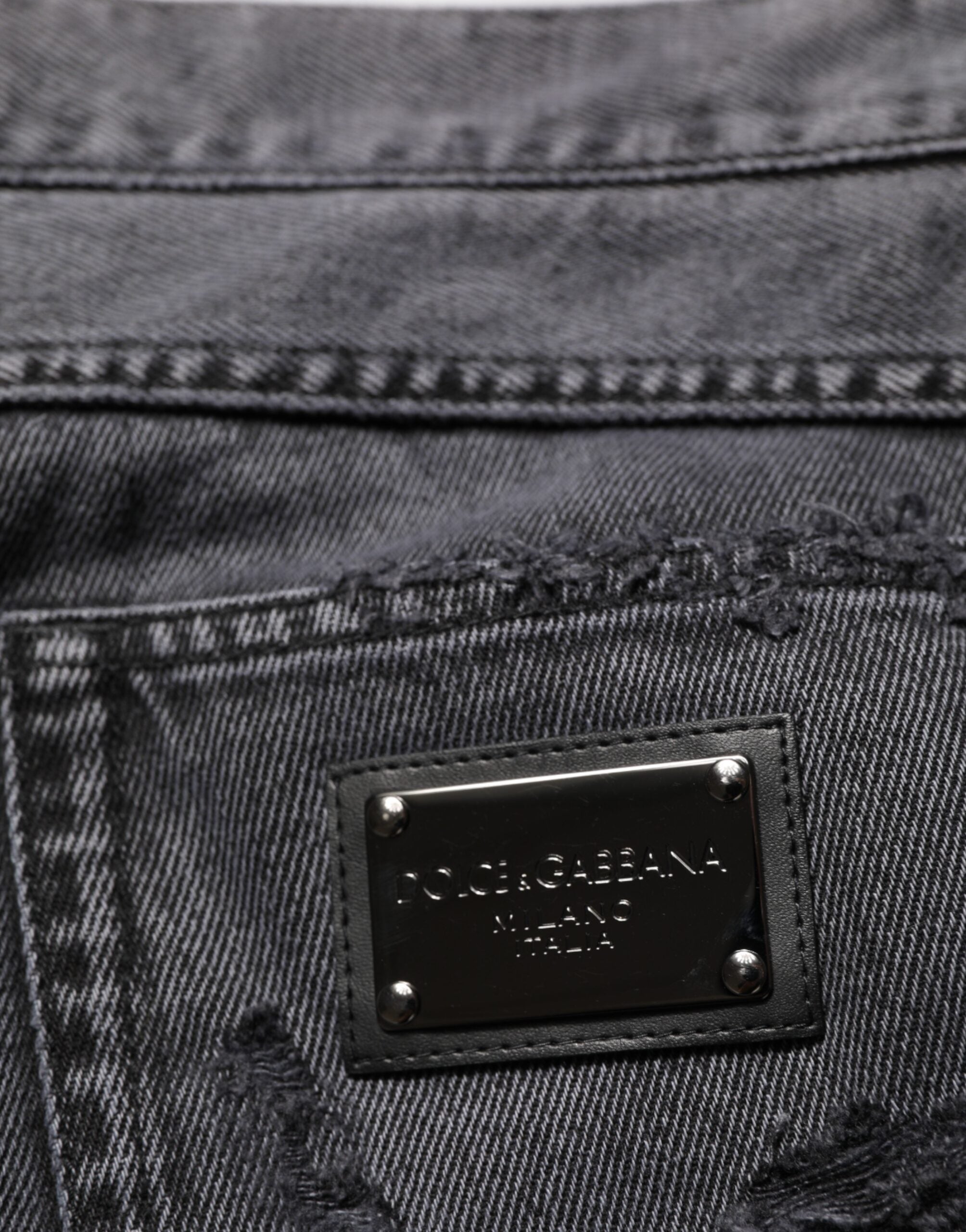 Black Tattered Skinny Cotton Men Denim Jeans - ventzia