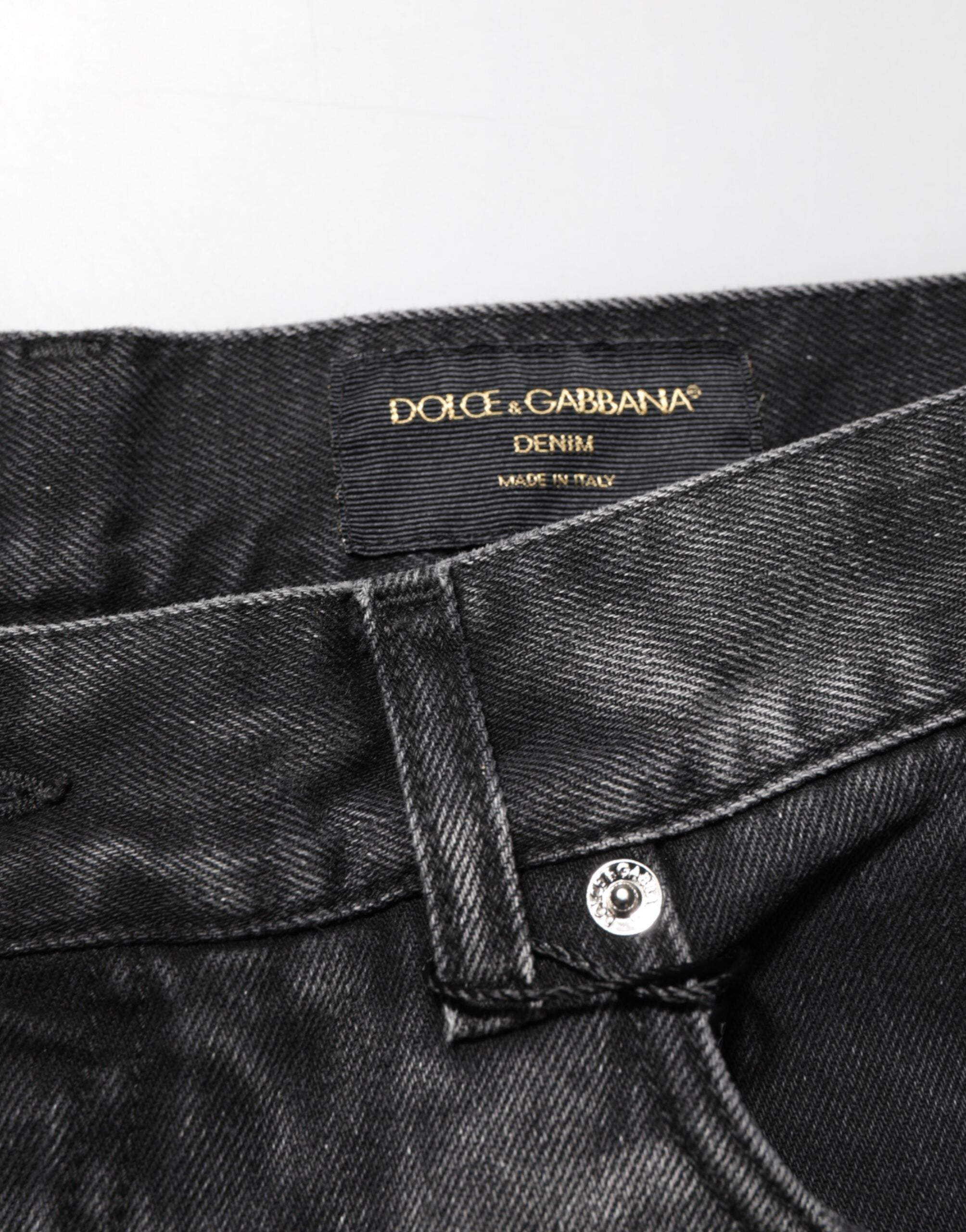 Black Marbled Effect Straight Men Denim Jeans - ventzia