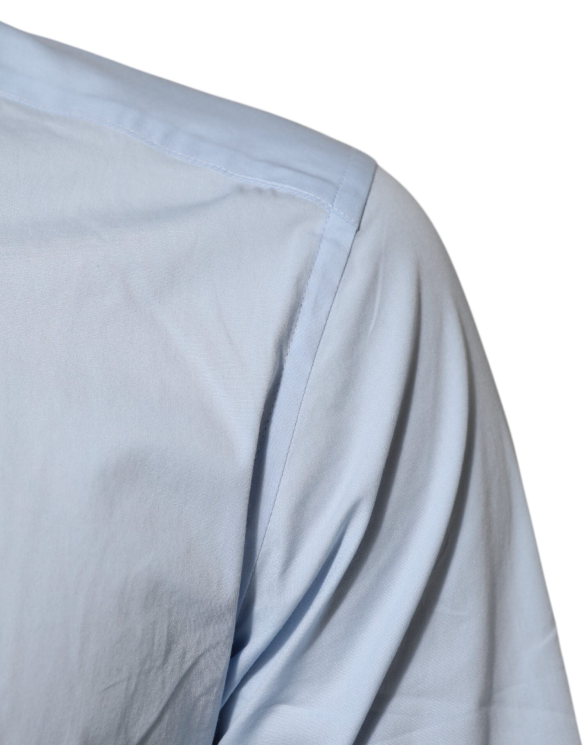 Light Blue Cotton GOLD Formal Men Dress Shirt - ventzia