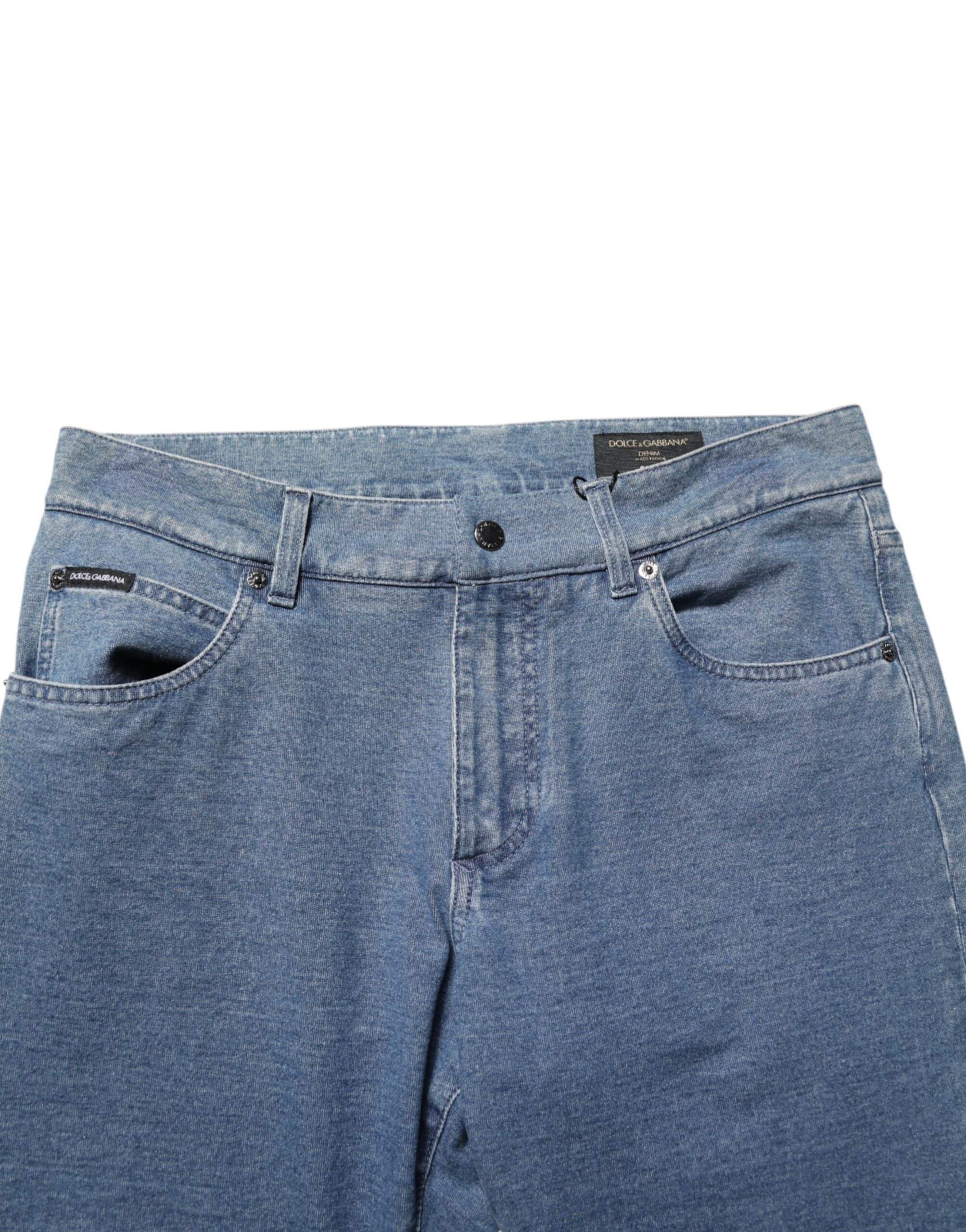 Blue Cotton Stretch Slim Fit Men Denim Jeans - ventzia