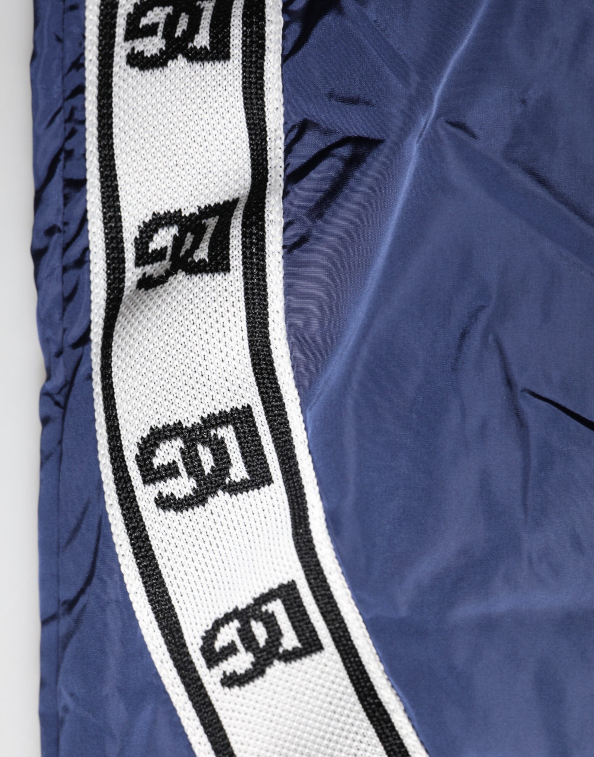 Blue Nylon Straight Jogger Sweatpants Pants - ventzia