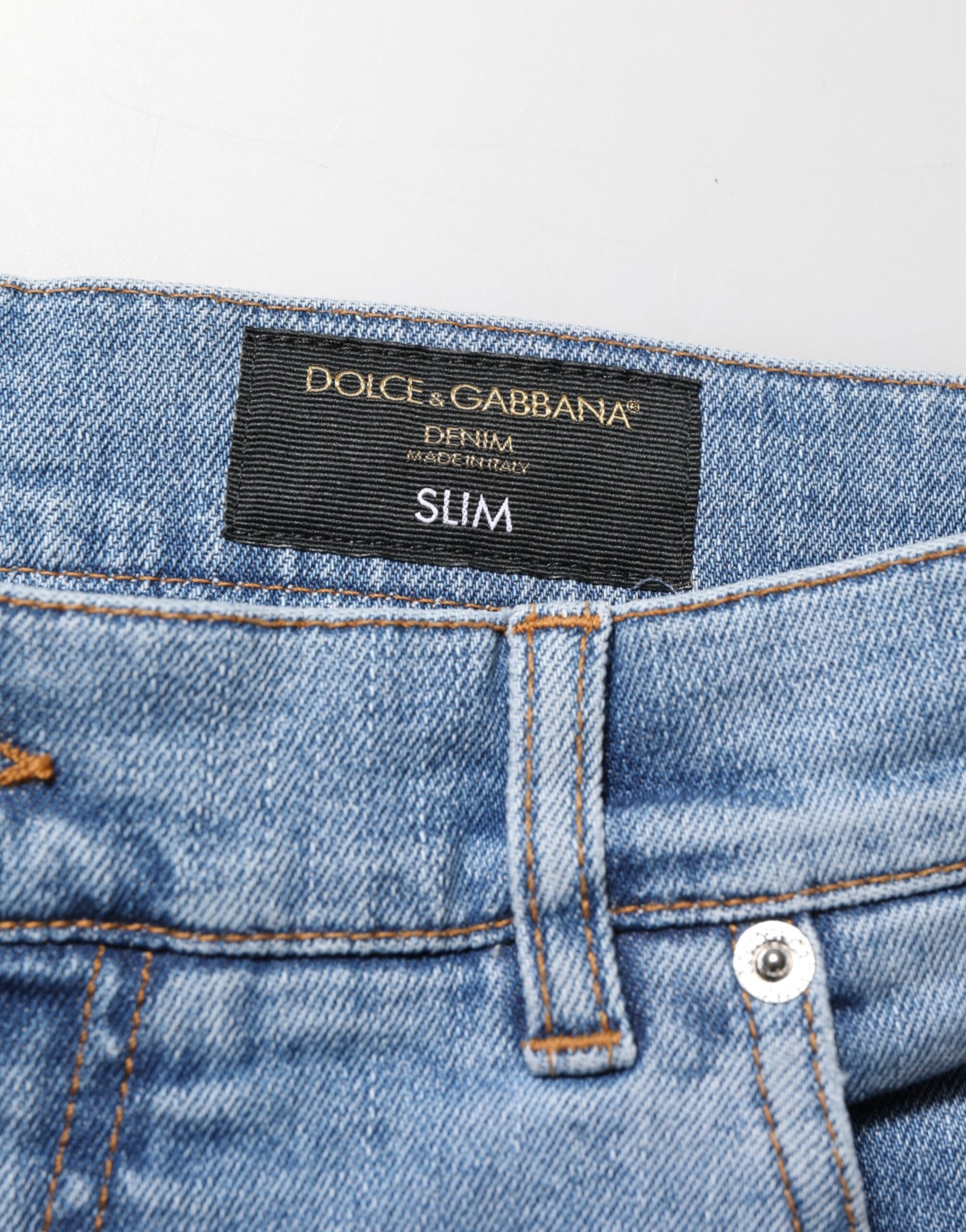 Blue Tattered Slim Fit Cotton Denim Jeans - ventzia