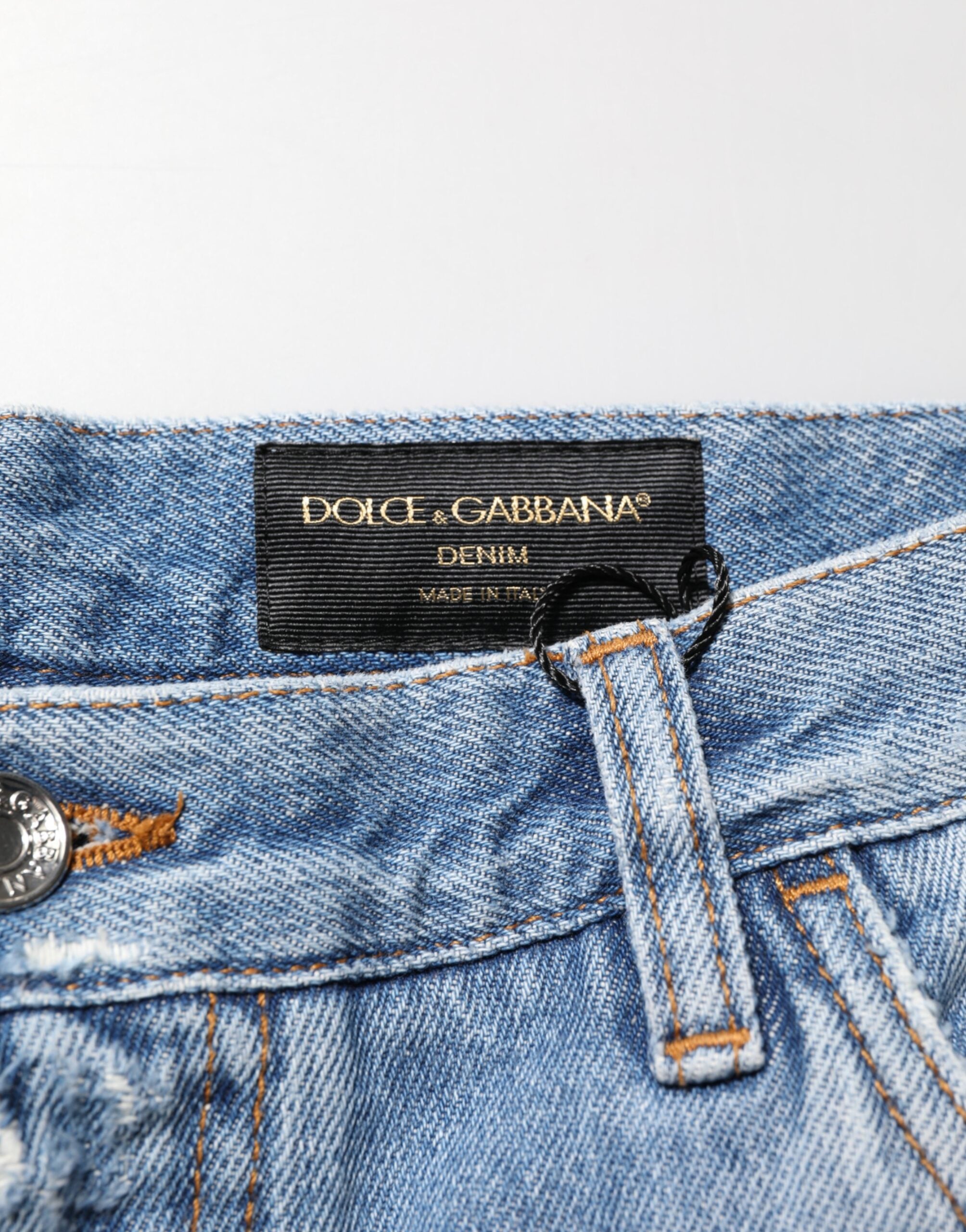 Blue Distressed Ripped Denim Trouser Jeans - ventzia
