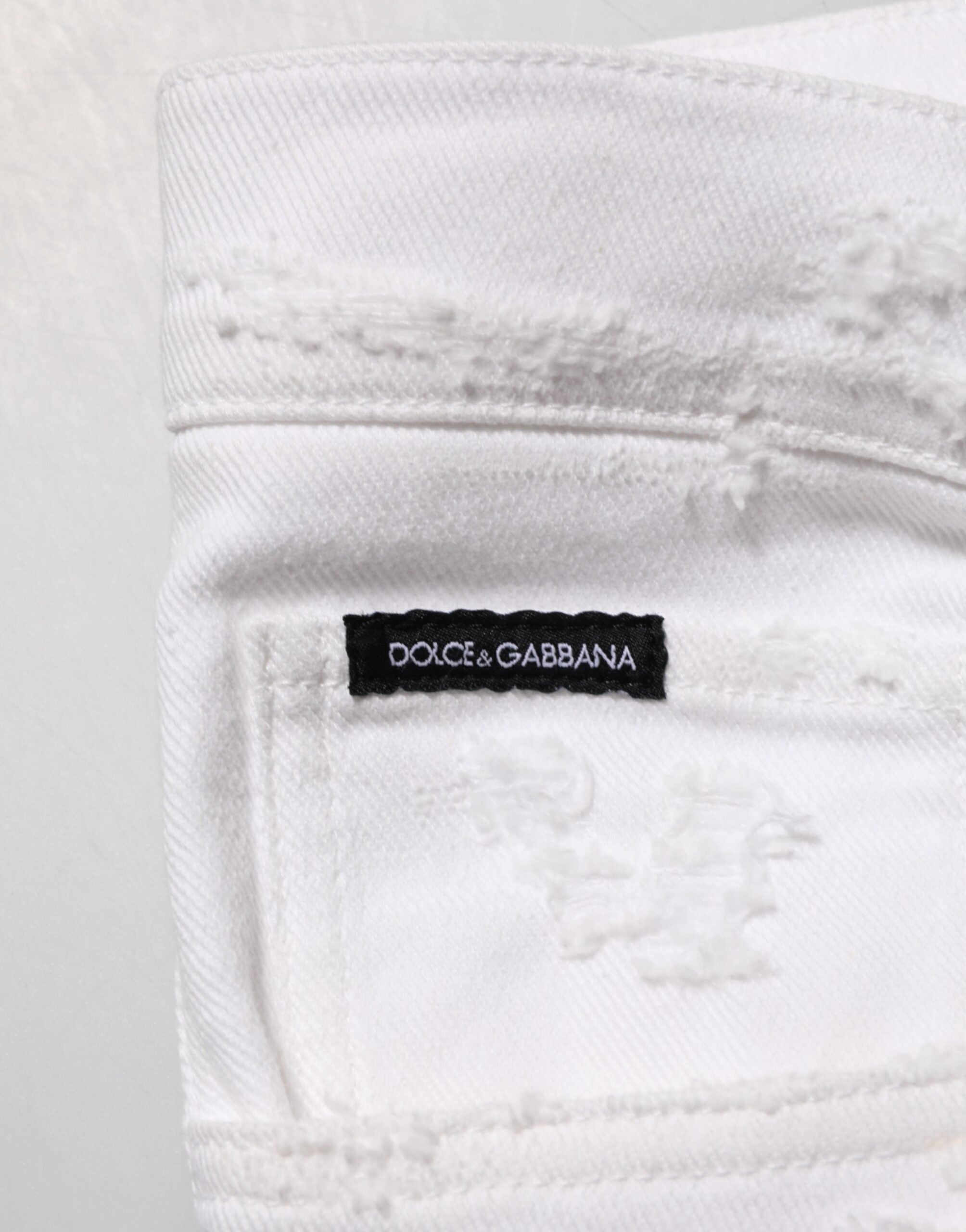 White Distressed Ripped Denim Trouser Jeans - ventzia
