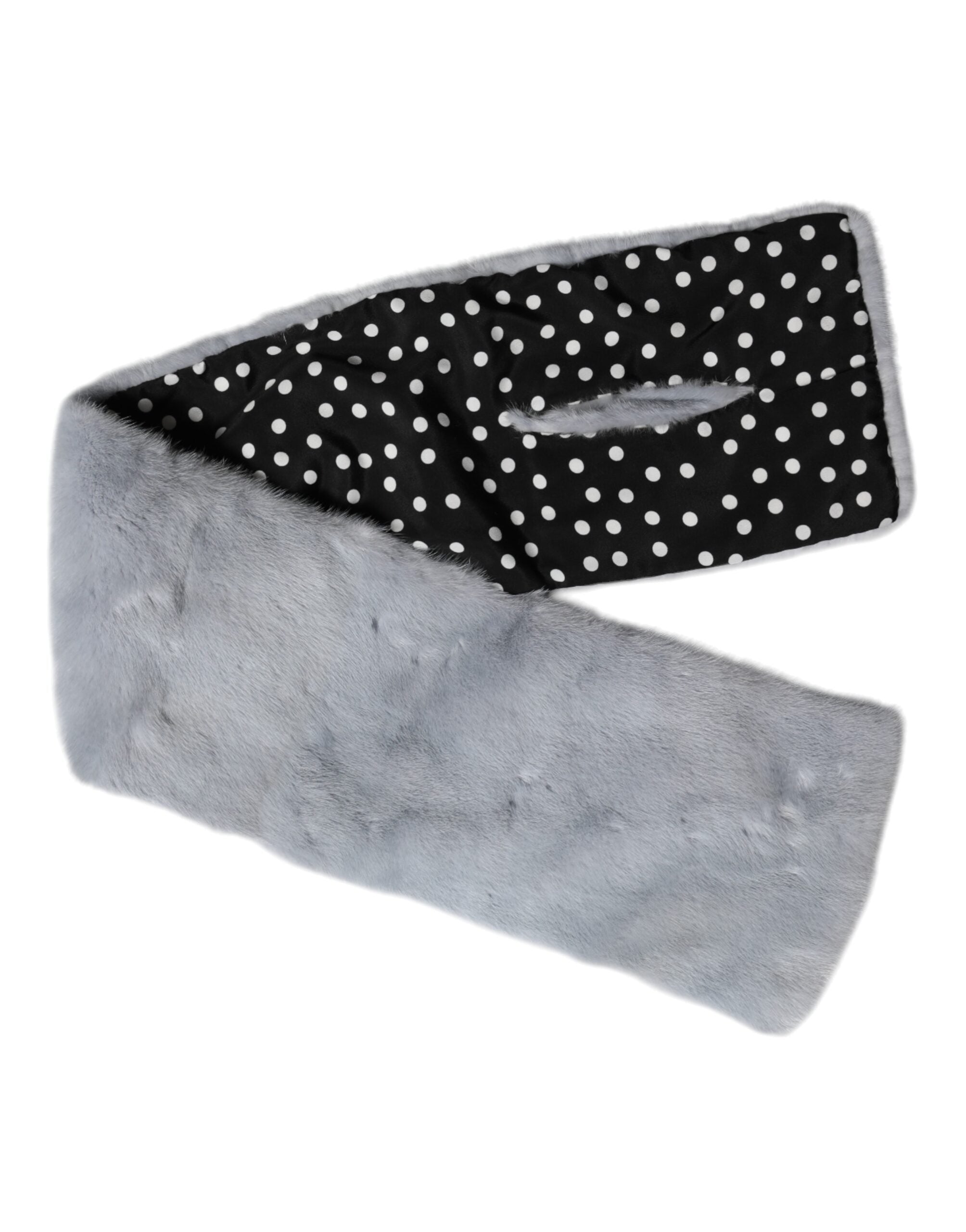 Powder Blue Mink Fur Neck Warmer Scarf - ventzia