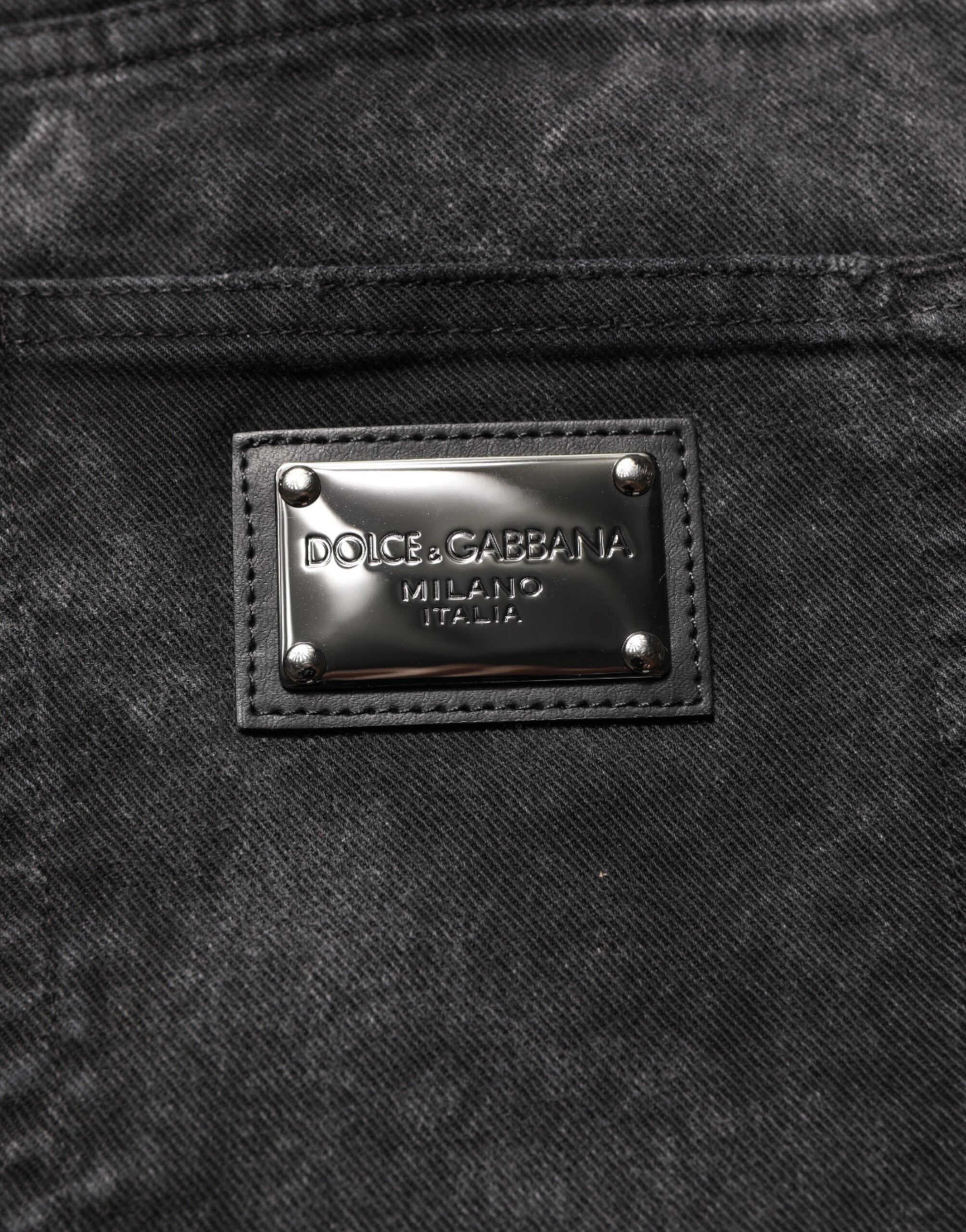 Black Cotton Mid Waist Denim Men Bermuda Short - ventzia