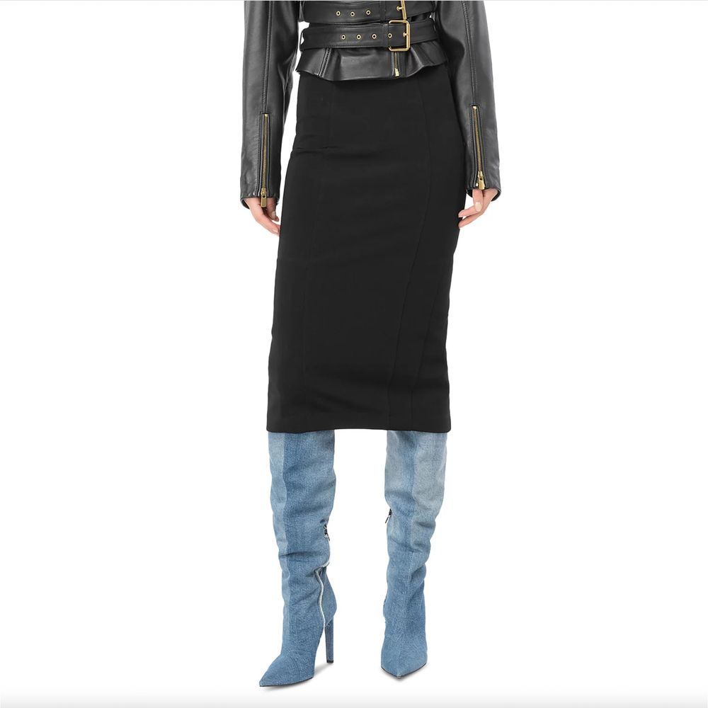 Black Viscose Skirt - ventzia