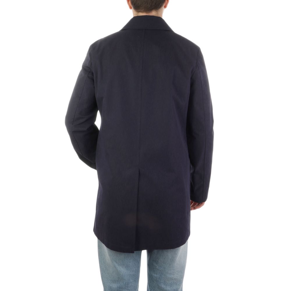 Blue Cotton Men's Jacket - ventzia