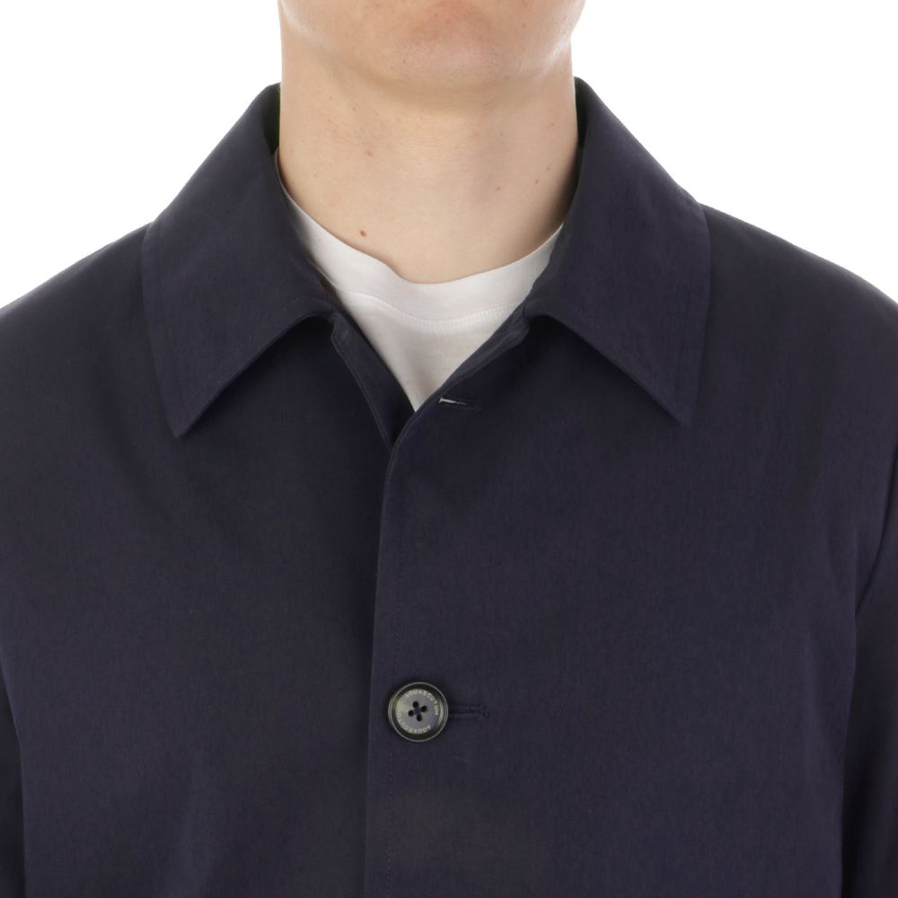 Blue Cotton Men's Jacket - ventzia