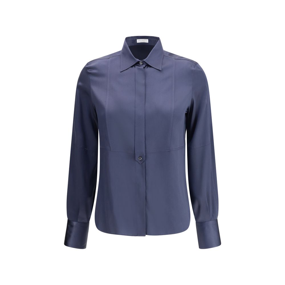 Blue Silk Blouse - ventzia