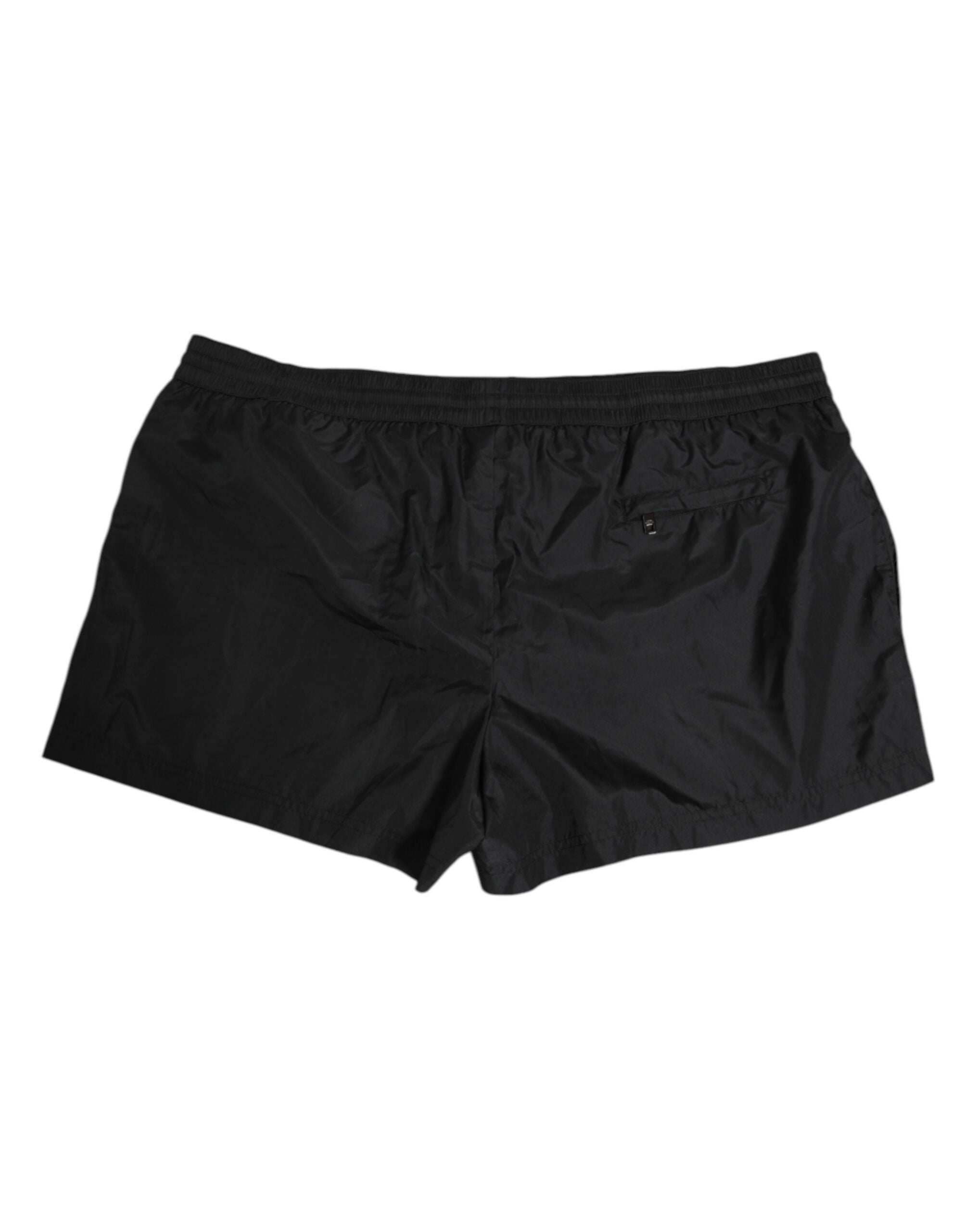 Black Logo Polyester Beachwear Shorts Swimwear - ventzia