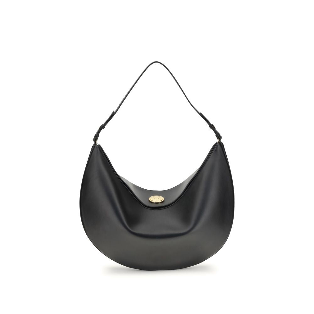 Black Calf Leather Bos Taurus Shoulder Bag - ventzia