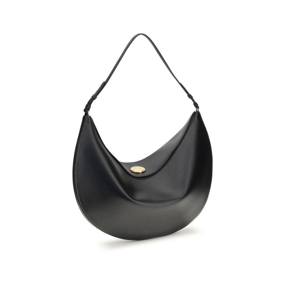 Black Calf Leather Bos Taurus Shoulder Bag - ventzia