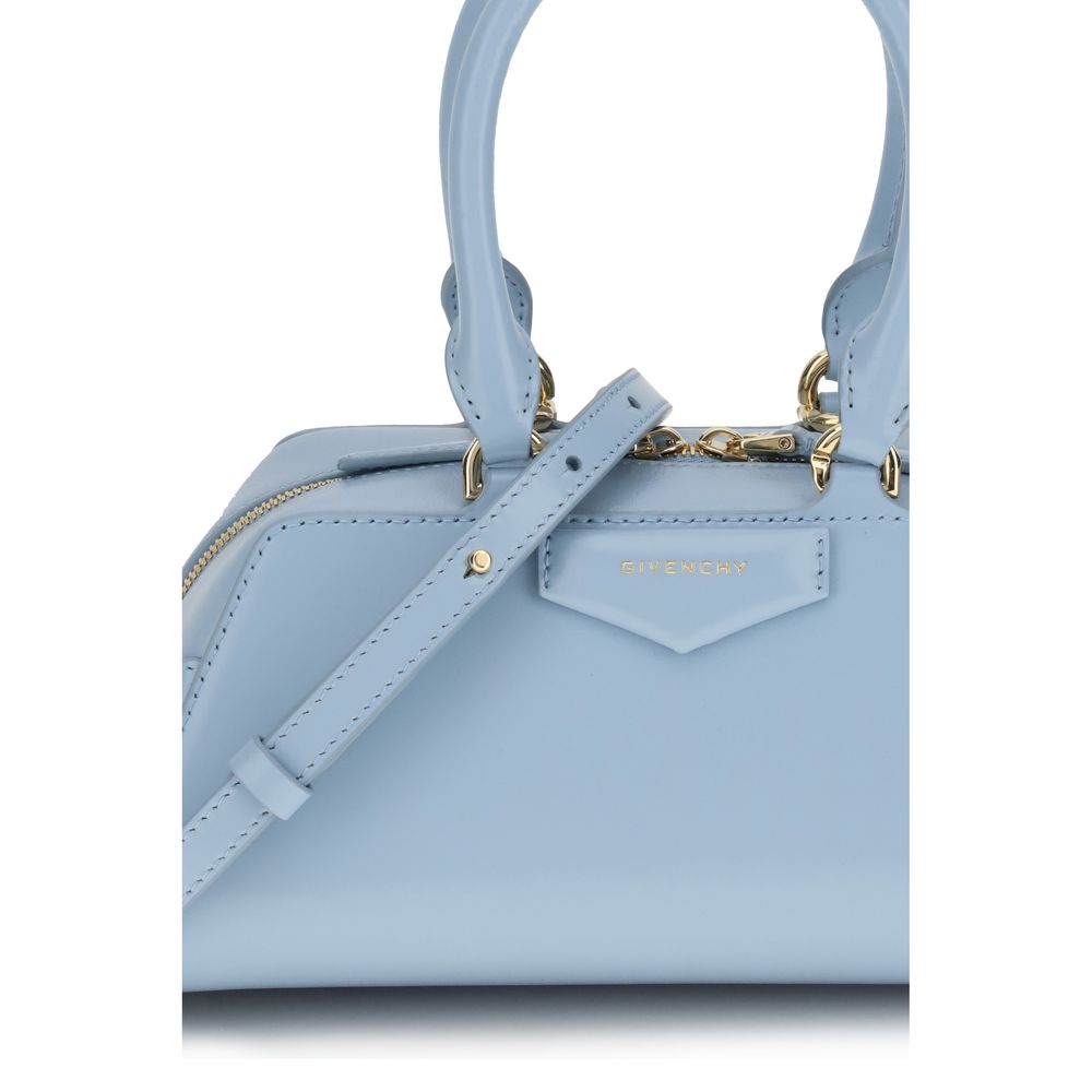 Light Blue Calf Leather Bos Taurus Handbag - ventzia