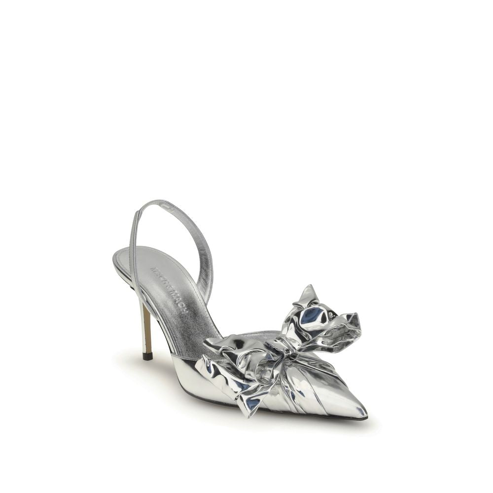 Silver Leather High Heel Pumps - ventzia
