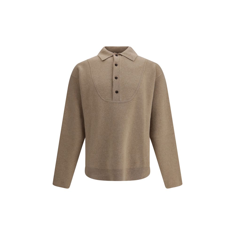 Beige Merino Wool Sweatshirt - ventzia