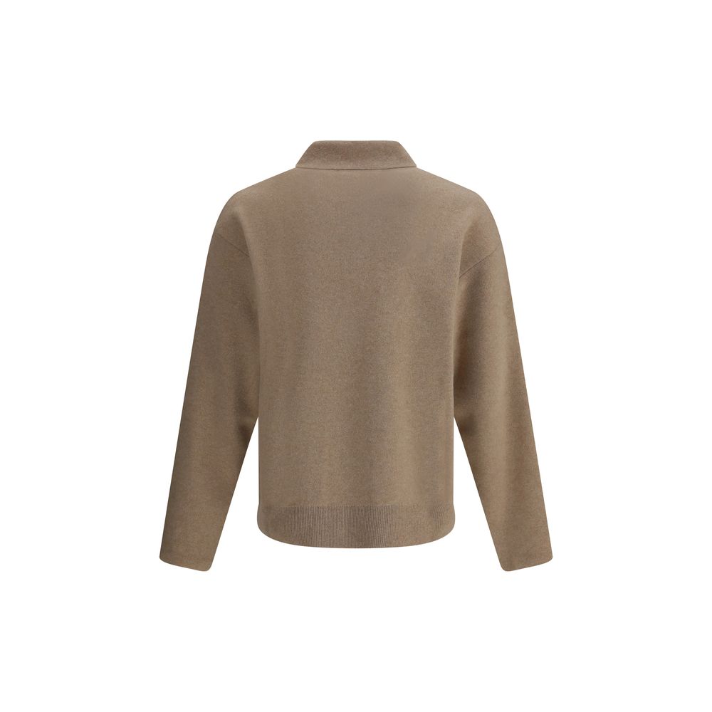 Beige Merino Wool Sweatshirt - ventzia