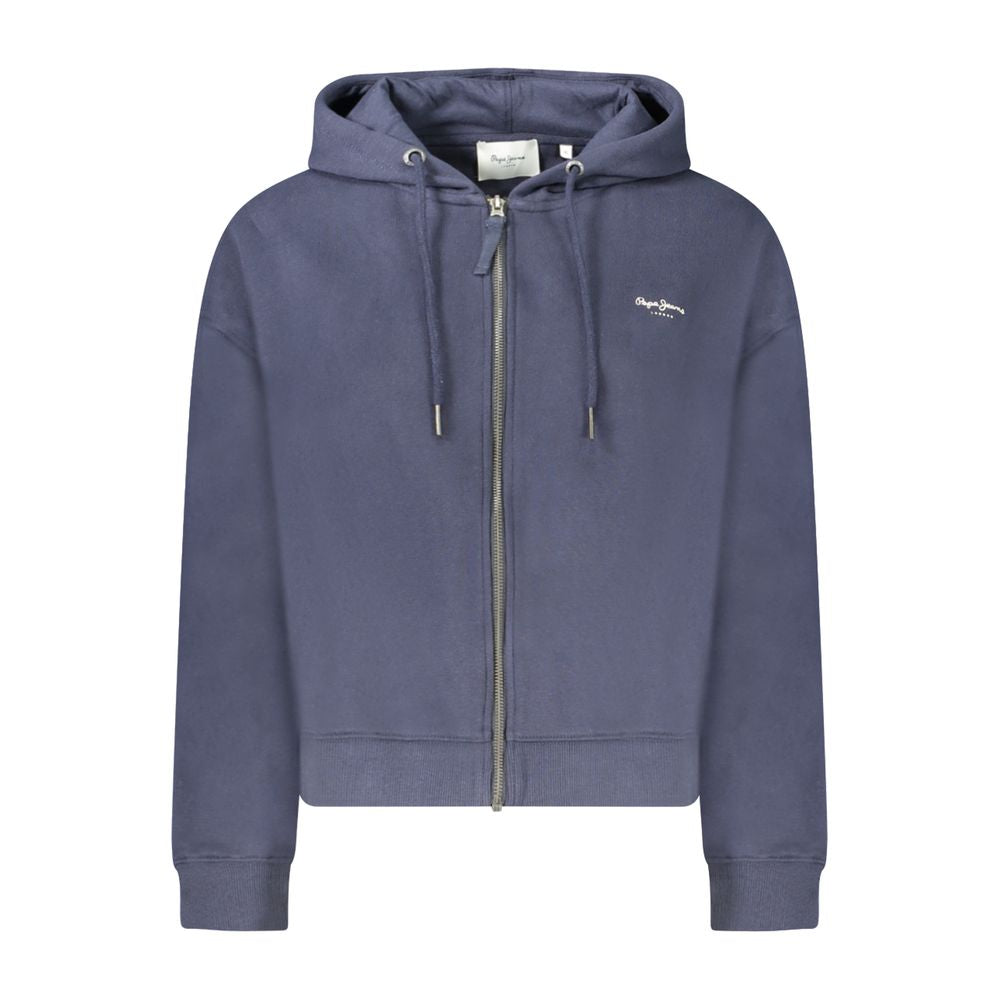Blue Cotton Women's Hoodie - ventzia