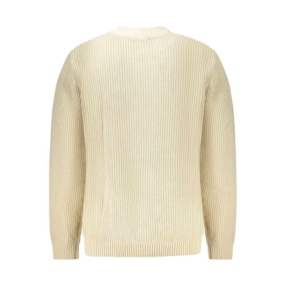 Beige Cotton Men Sweater - ventzia