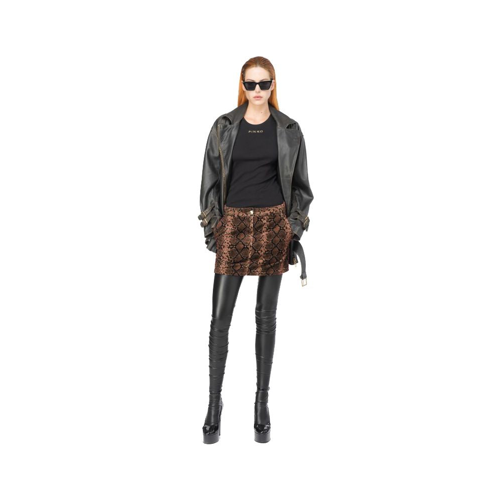 Brown Cotton Women's Miniskirt - ventzia