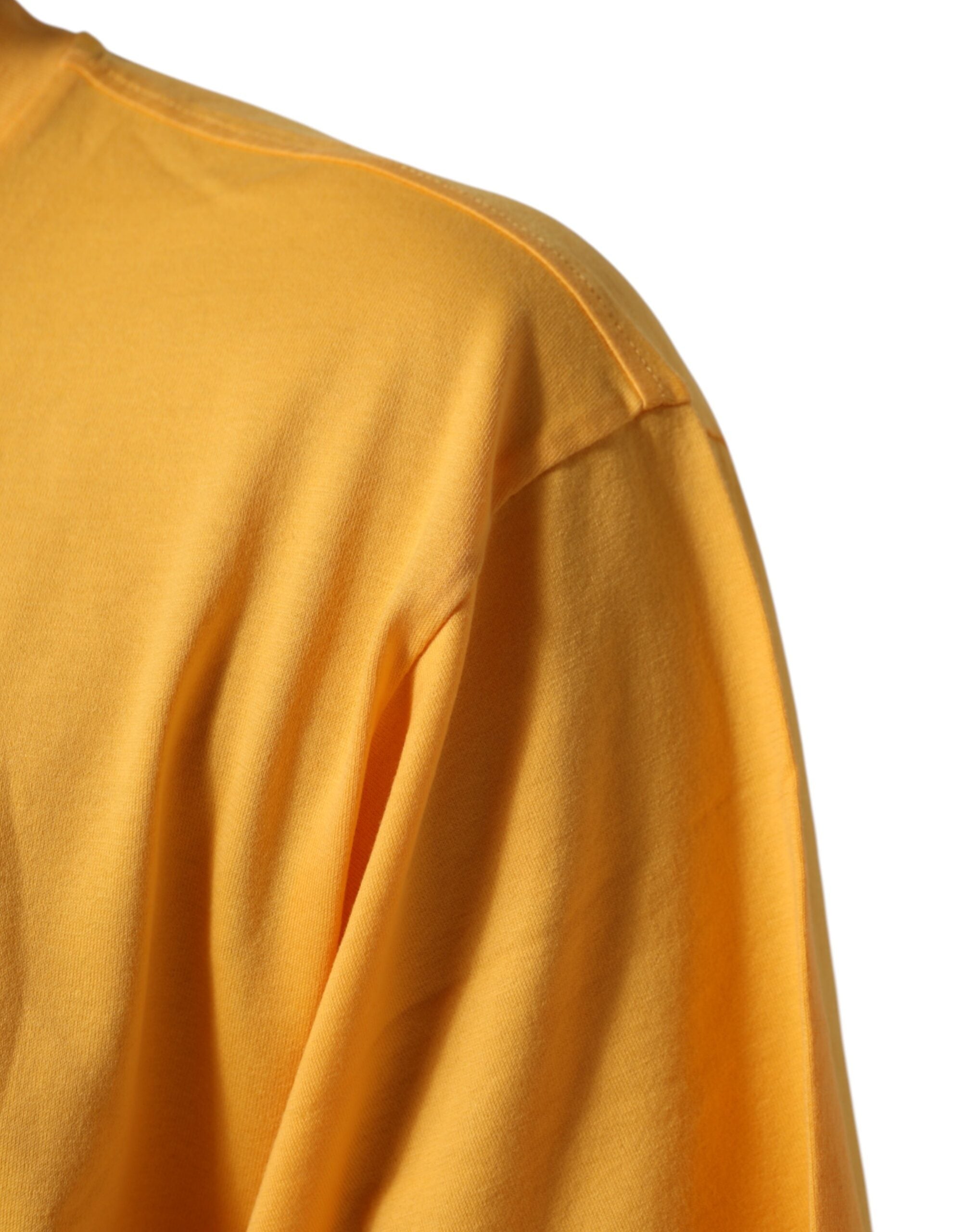 Yellow Secret Graden Floral Cotton CrewNeck T-shirt - ventzia