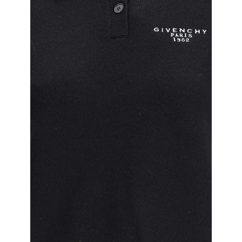 Black Wool Polo Shirt - ventzia