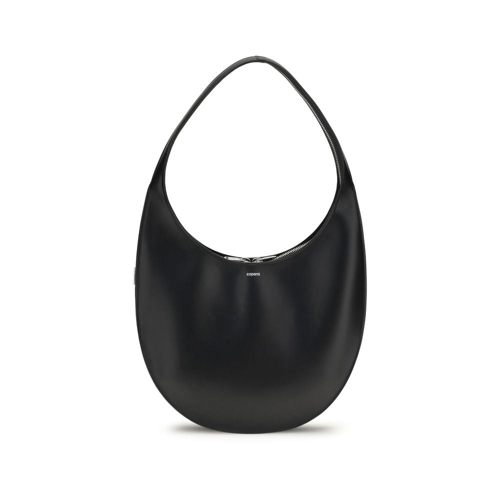 Black Calf Leather Bos Taurus Shoulder Bag - ventzia