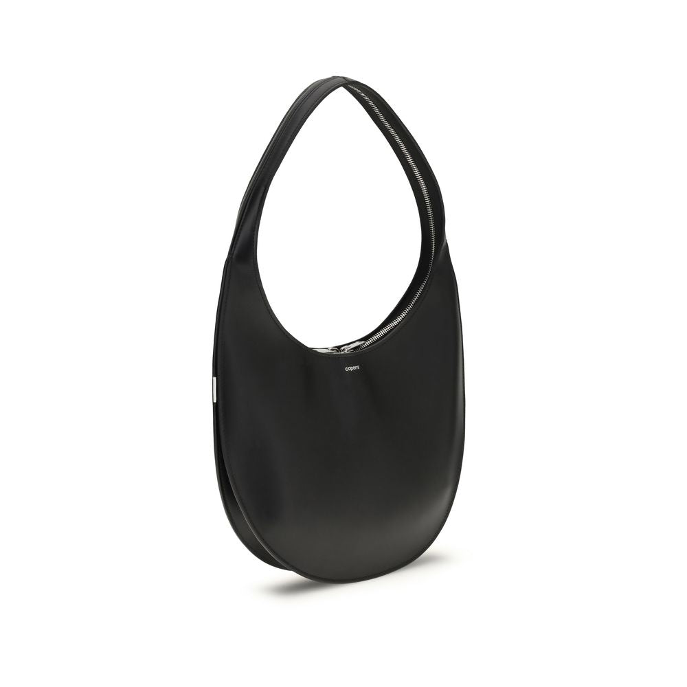 Black Calf Leather Bos Taurus Shoulder Bag - ventzia