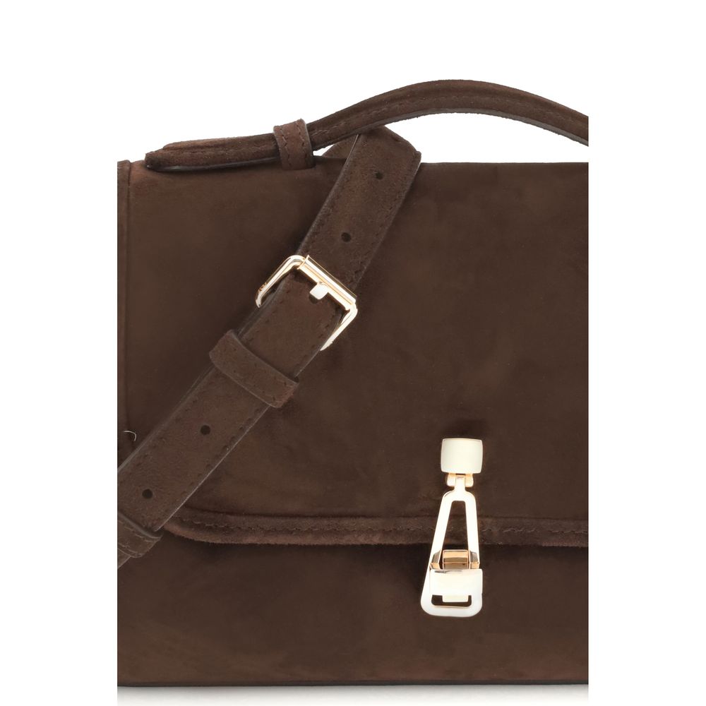 Brown Leather Shoulder Bag - ventzia