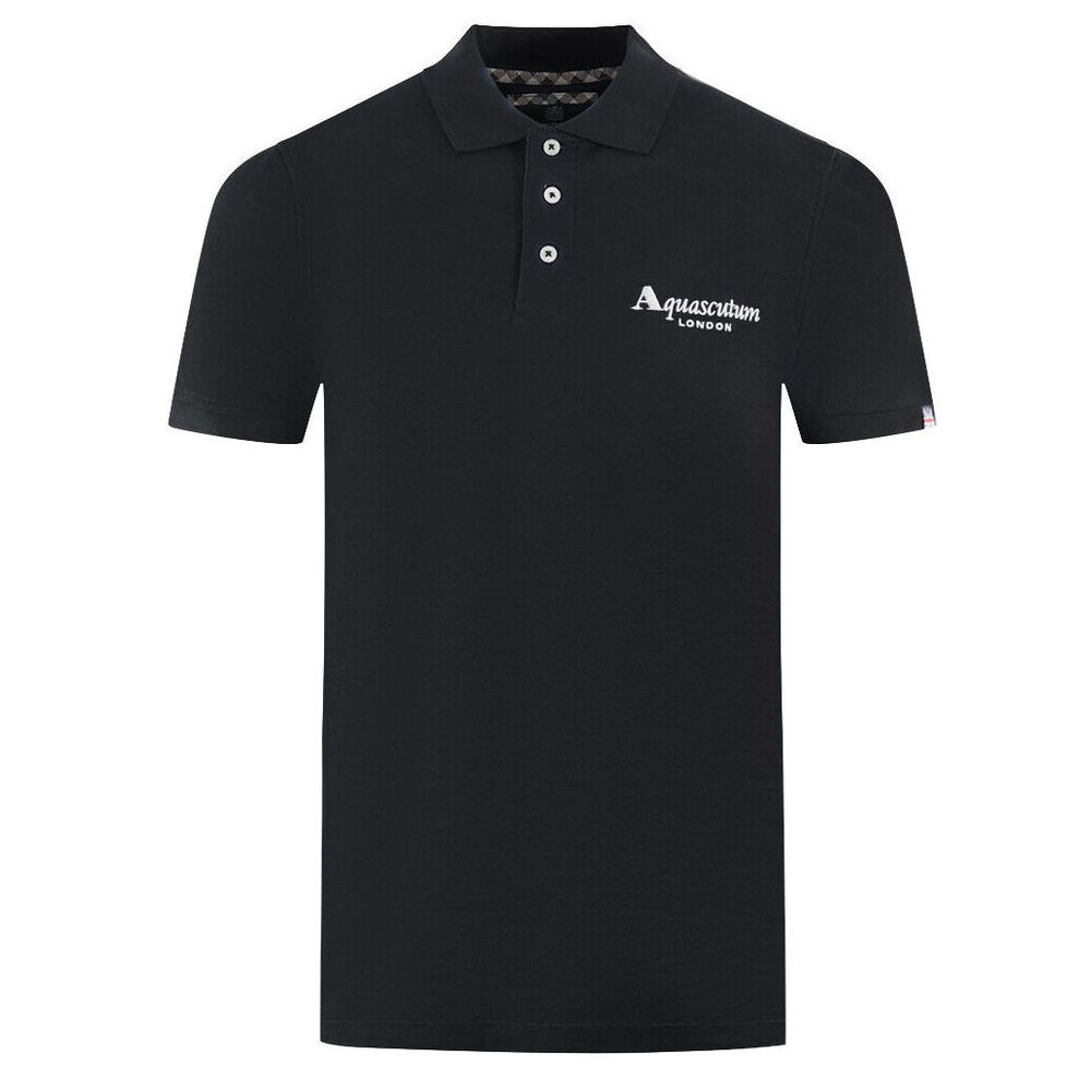 Black Cotton Polo Shirt - ventzia