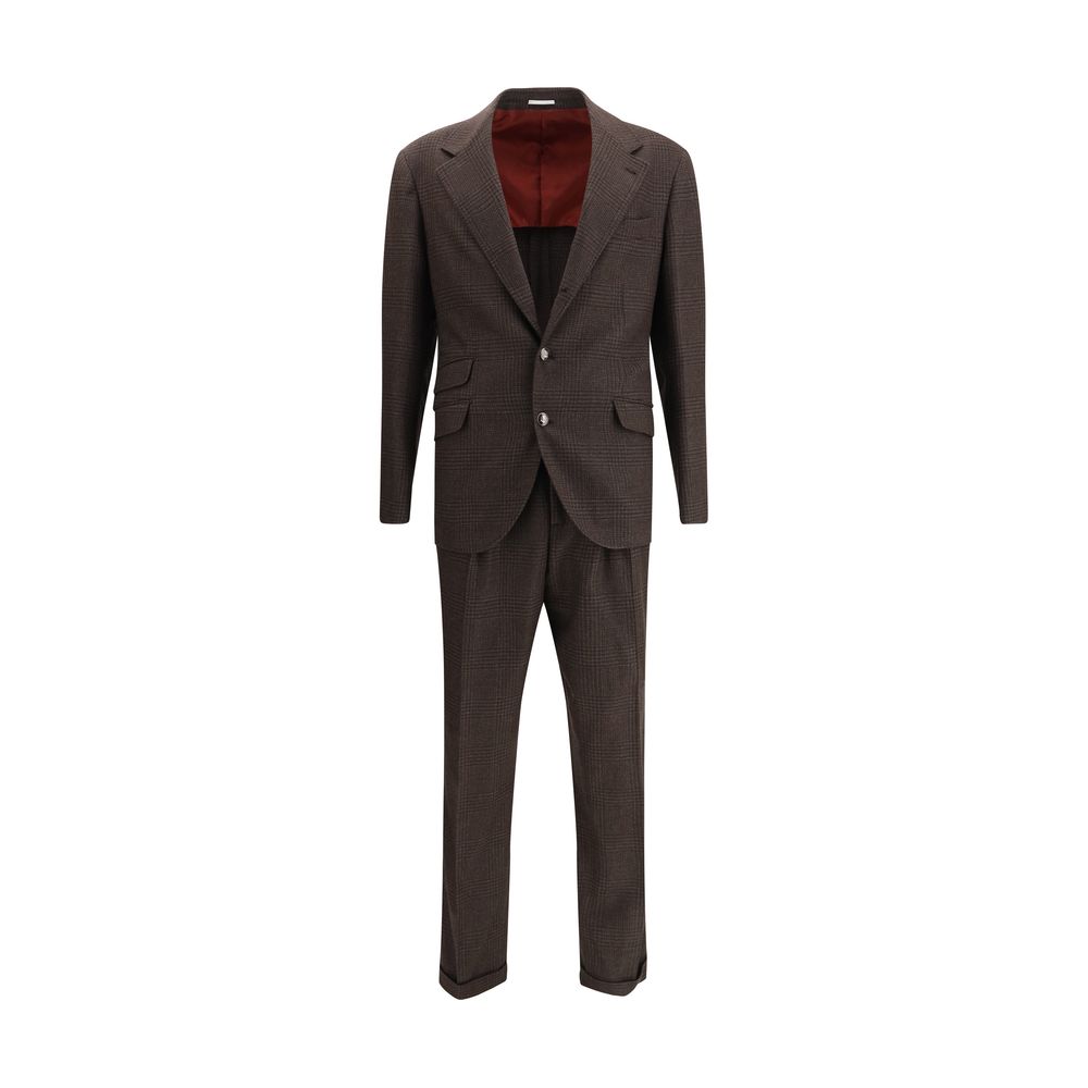 Brown Wool Two-Piece Suit - ventzia