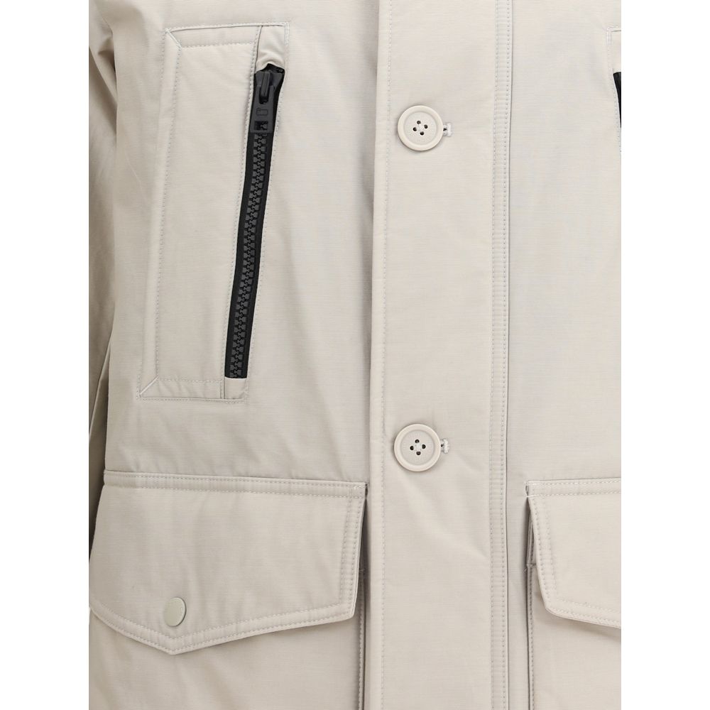 Beige Cotton Parka - ventzia