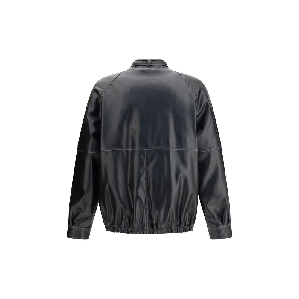 Black Polyester Bomber - ventzia