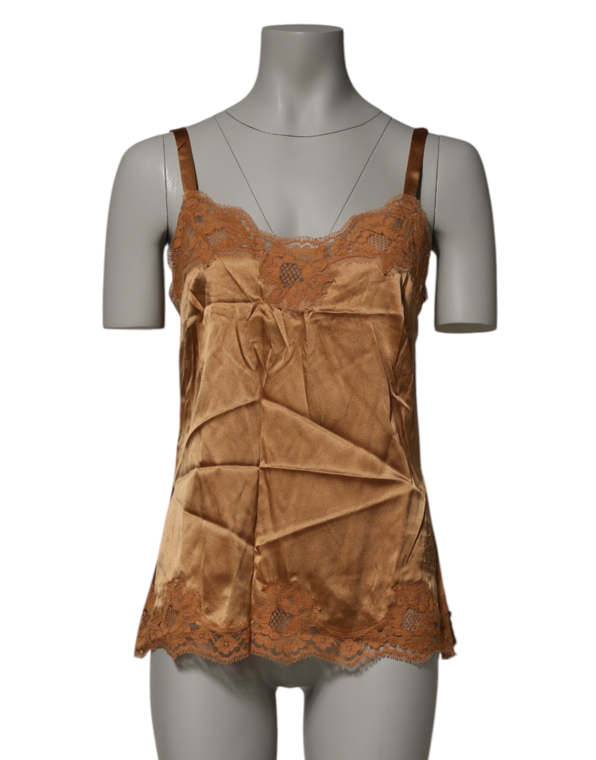 Brown Floral Lace Tank Lingerie Sleepwear Underwear - ventzia