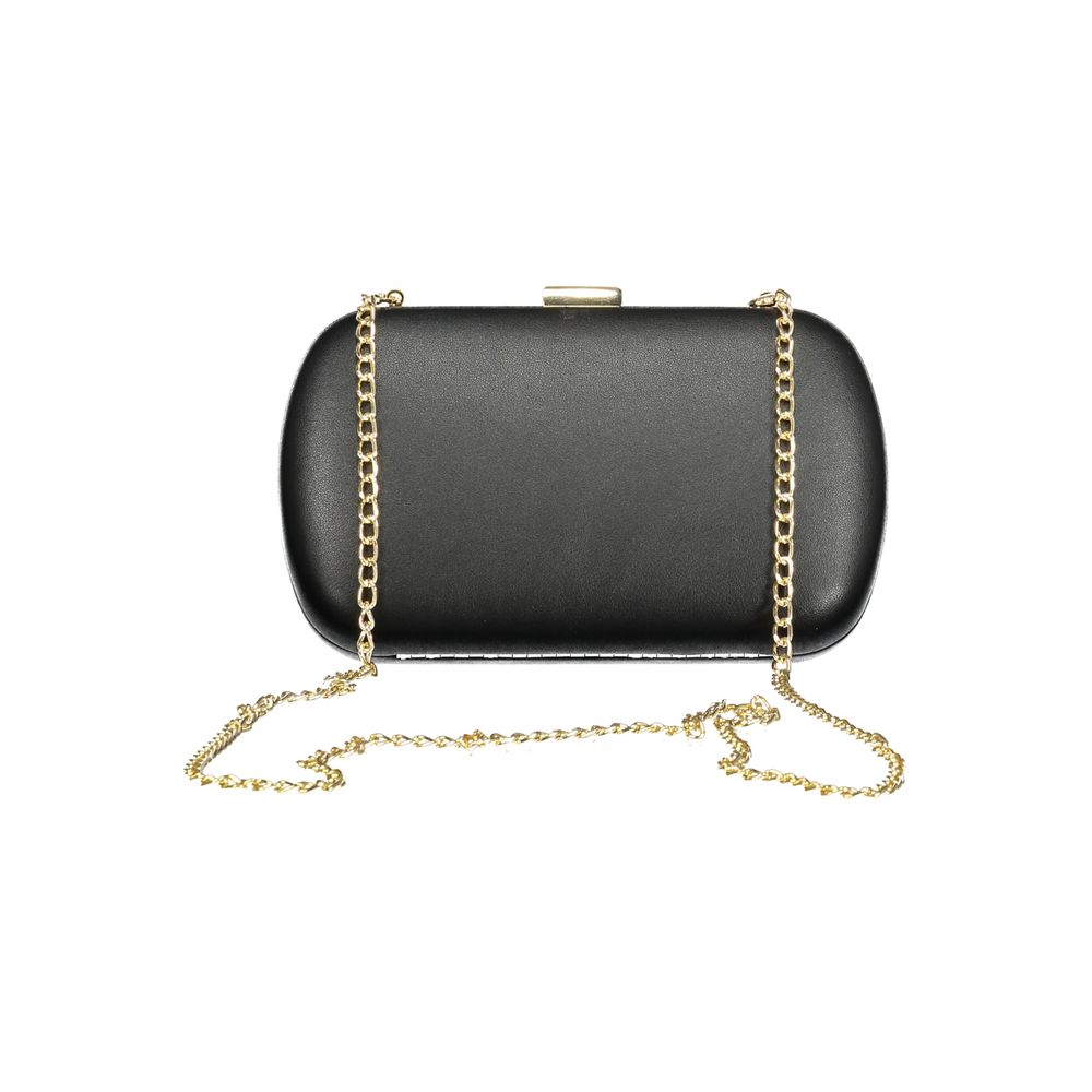 Black Polyurethane Women Handbag - ventzia