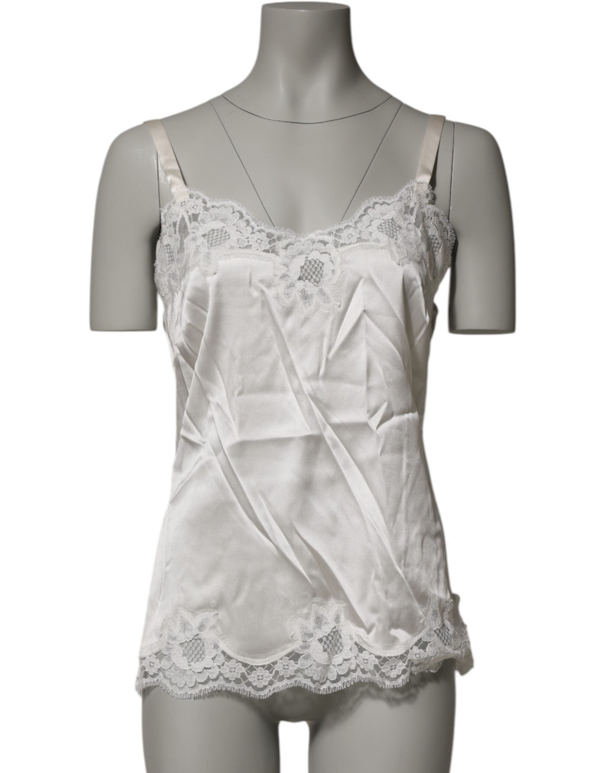 Off White Floral Lace Tank Lingerie Top Underwear - ventzia