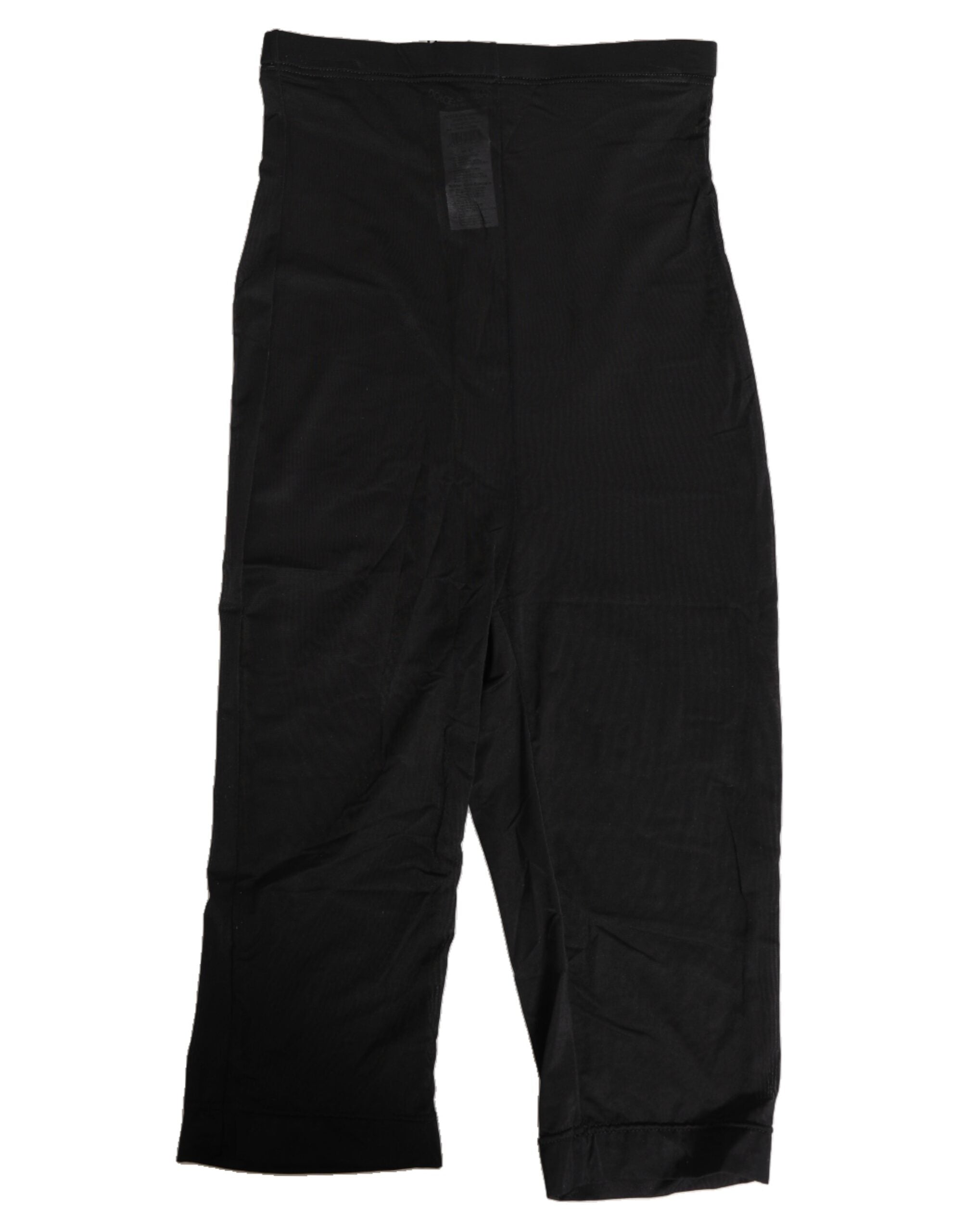 Black High Waist Tight Midi Trouser Underwear - ventzia