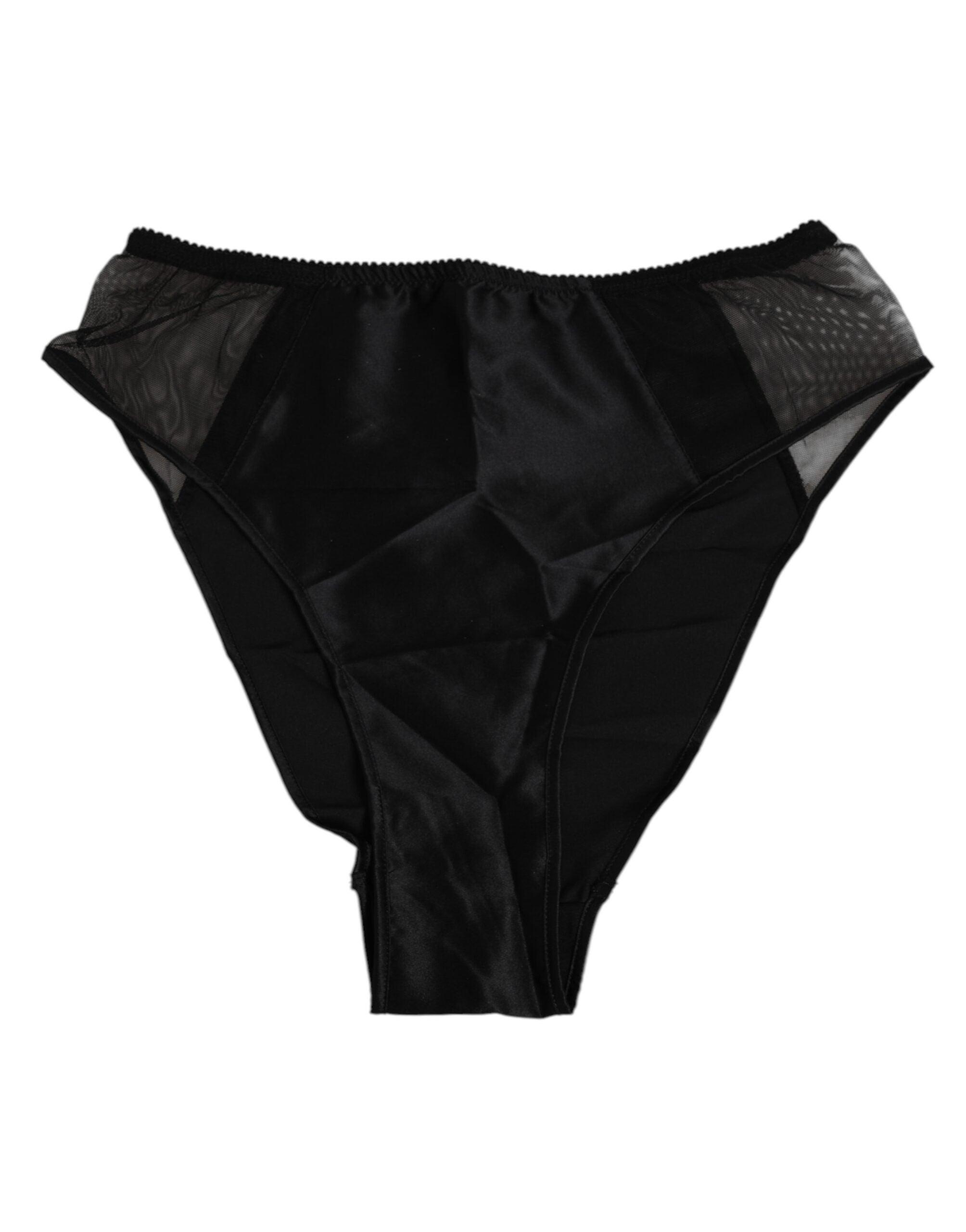 Black Silk Stretch High Waist Panty Underwear - ventzia