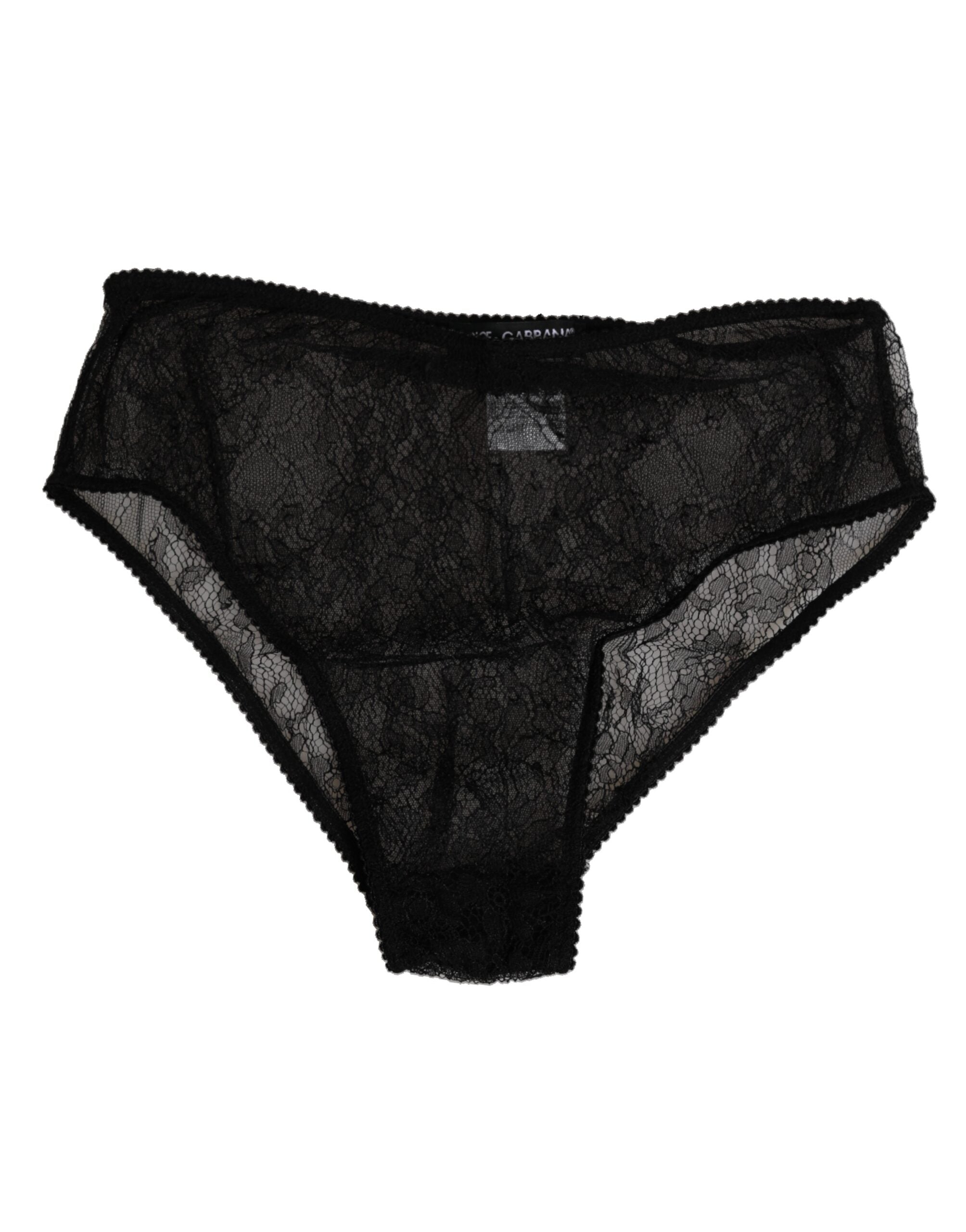 Black Nylon Stretch High Waist Panty Underwear - ventzia