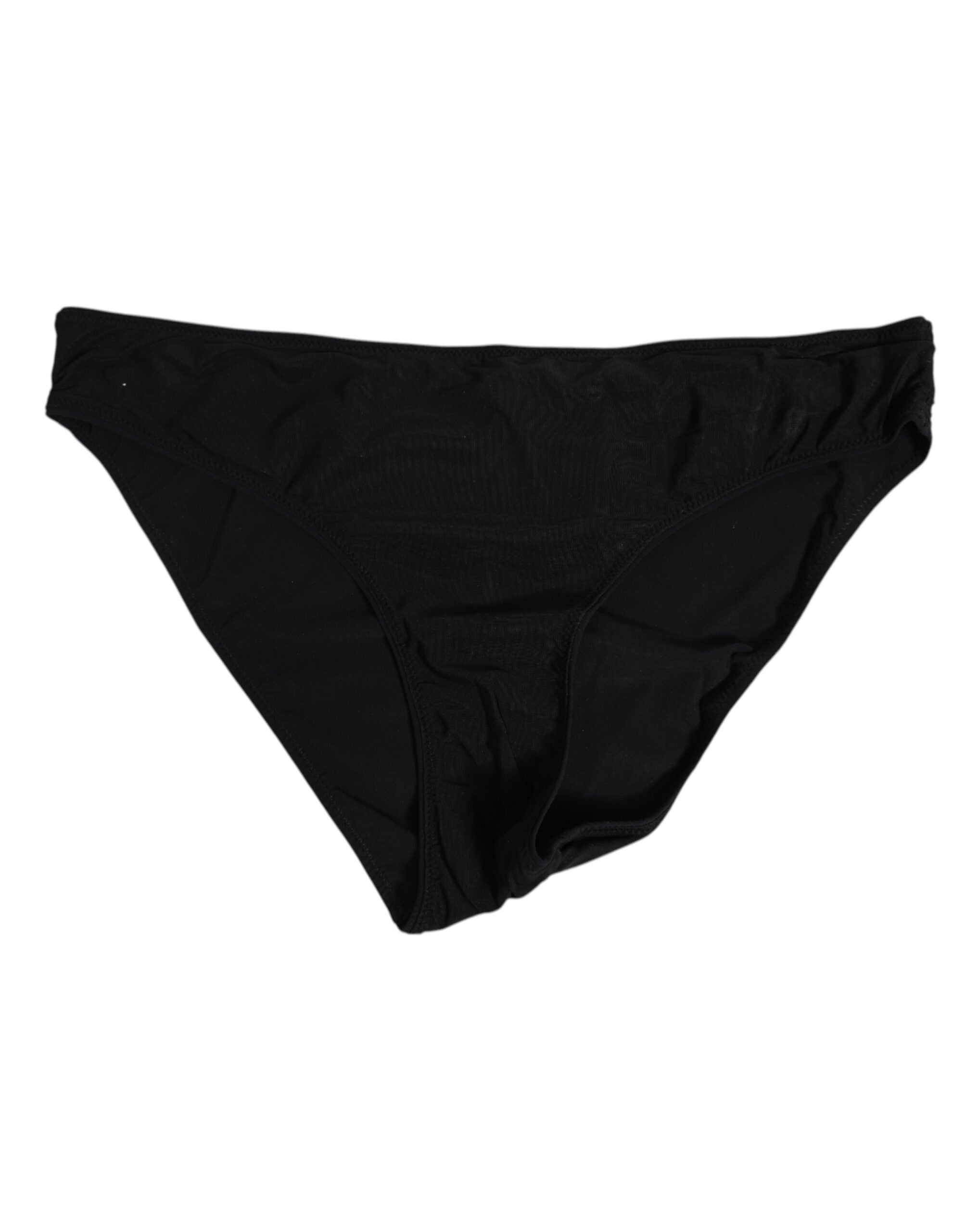Black Nylon Stretch Slip Brief Women Underwear - ventzia