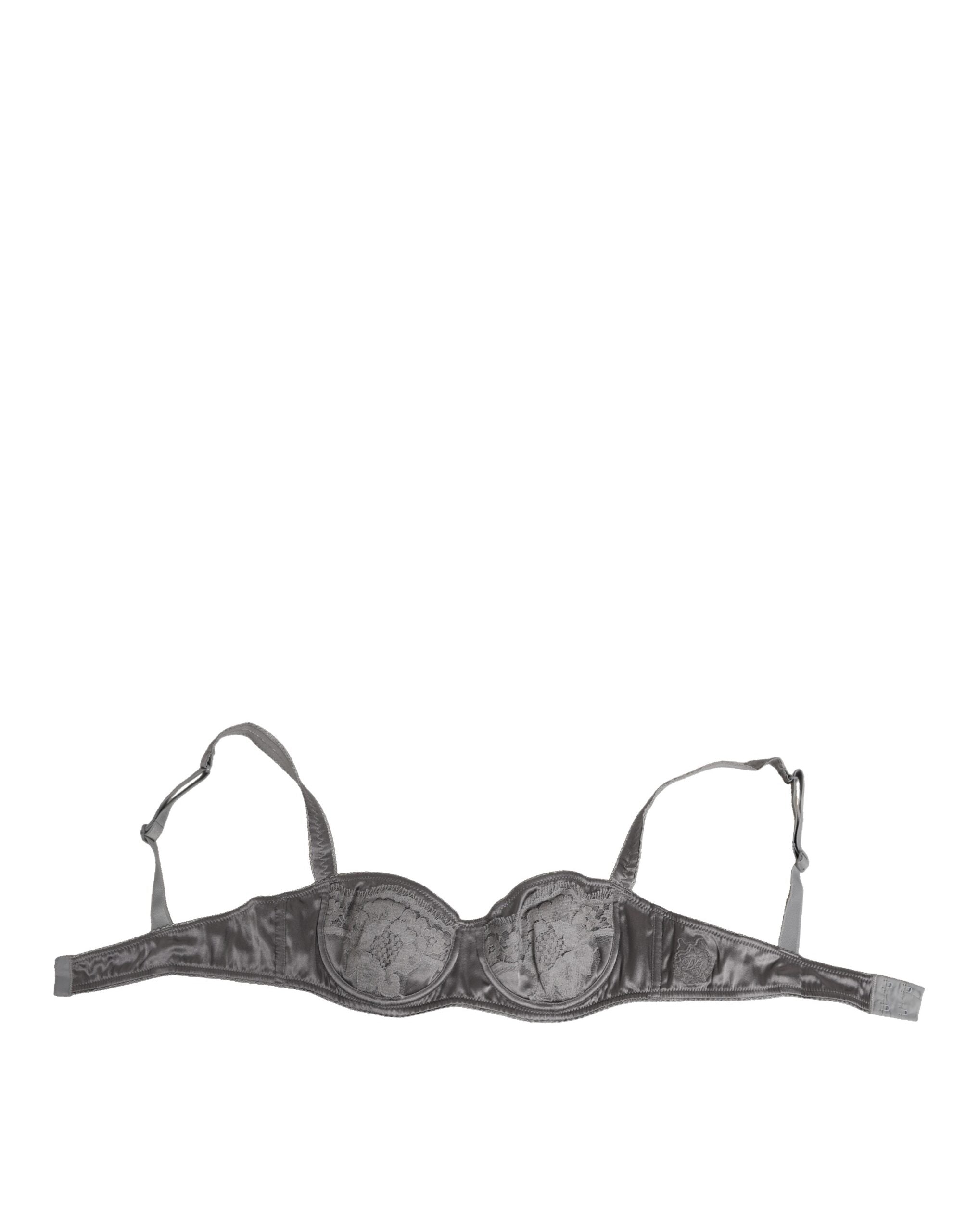 Gray Silk Underwired Balconette Bra Underwear - ventzia