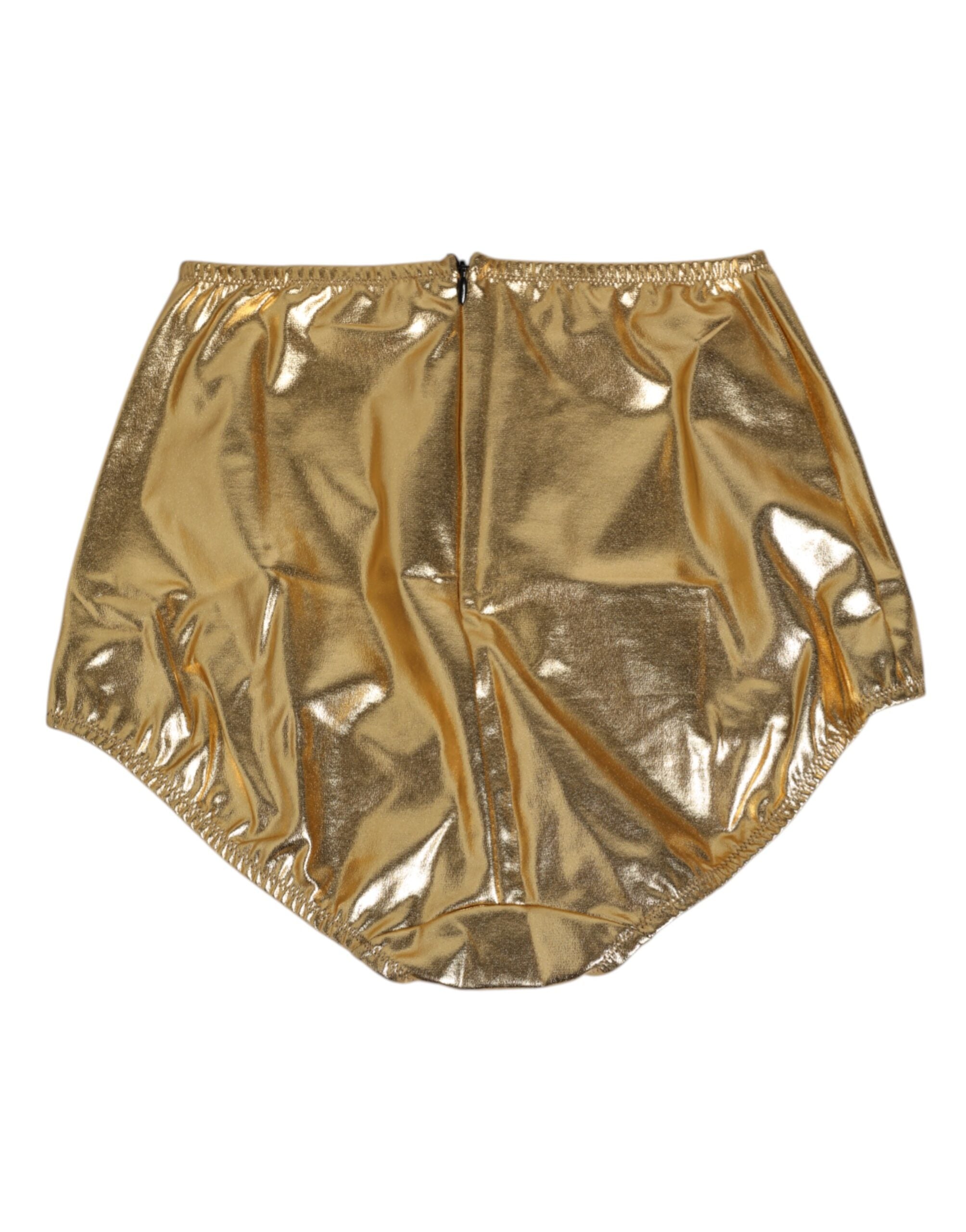 Gold Silk High Waist Girdle Panty Underwear - ventzia
