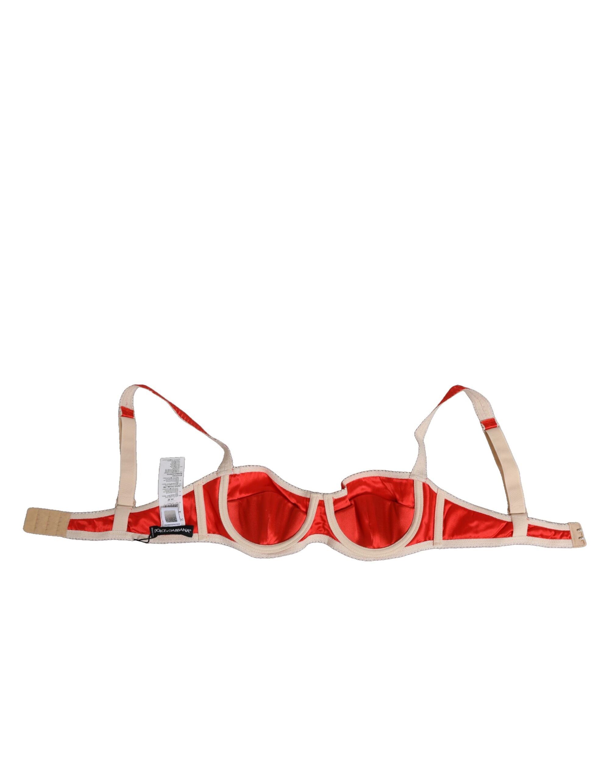 Red Silk Satin Underwire Bra Semi-Pad Underwear - ventzia