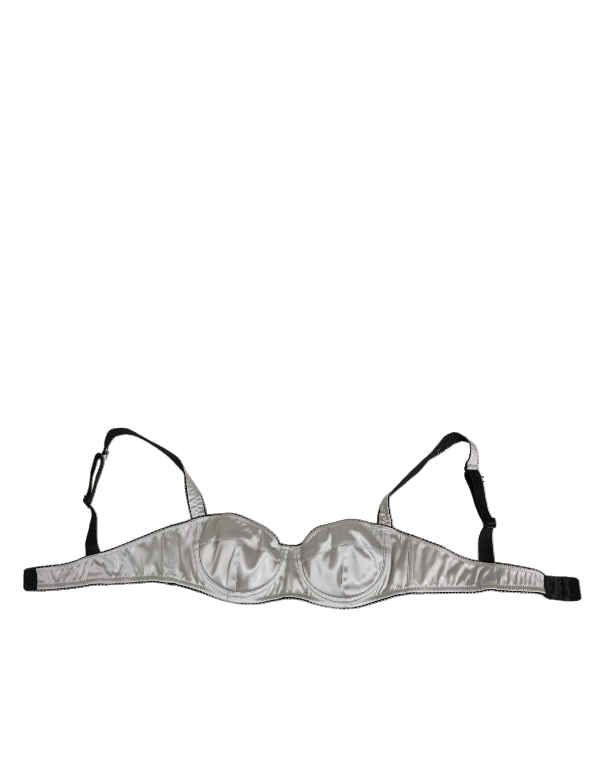Gray Acetate Stretch Balconcino Bra Underwear - ventzia